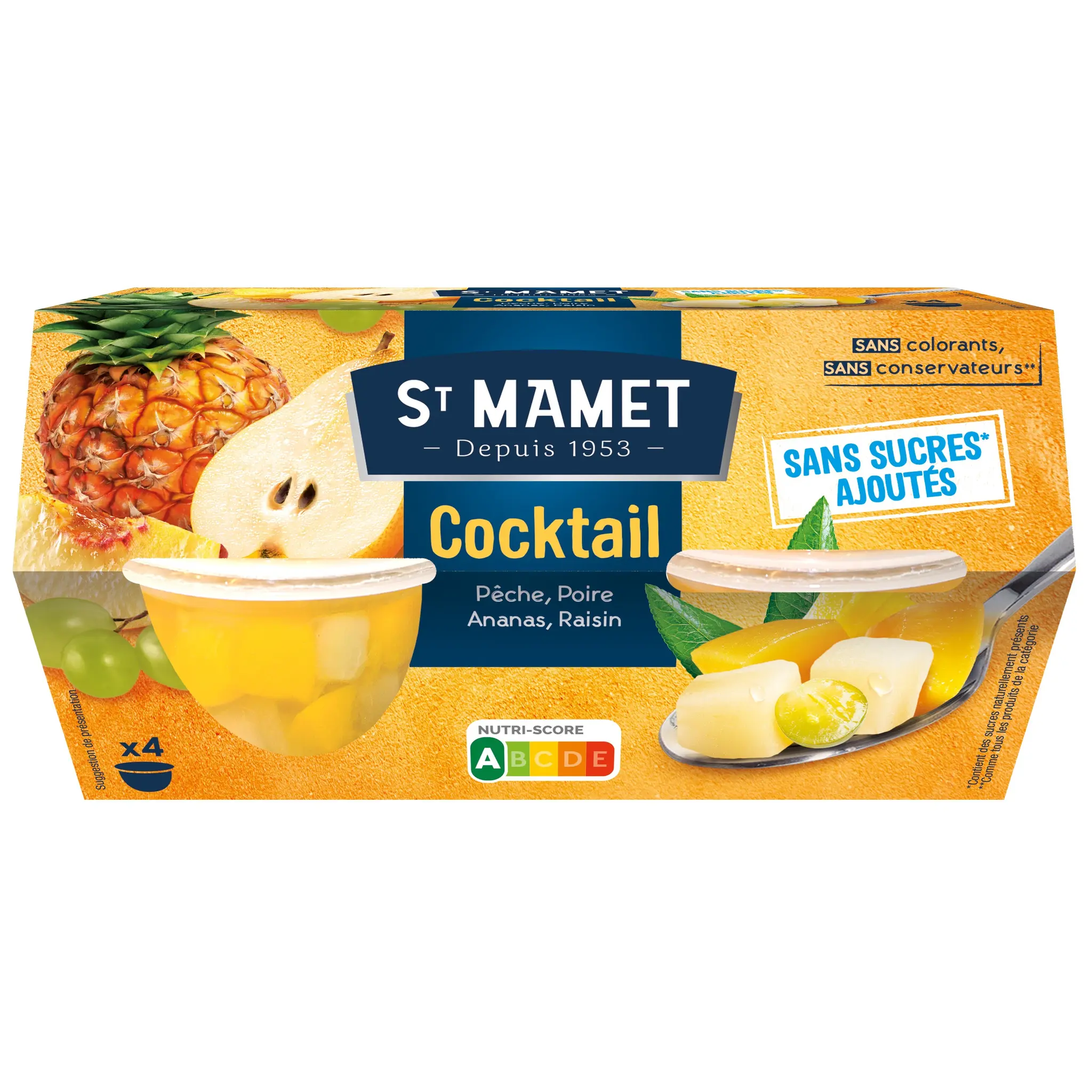 ST MAMET Cocktail de 4 fruits sans sucres ajoutés