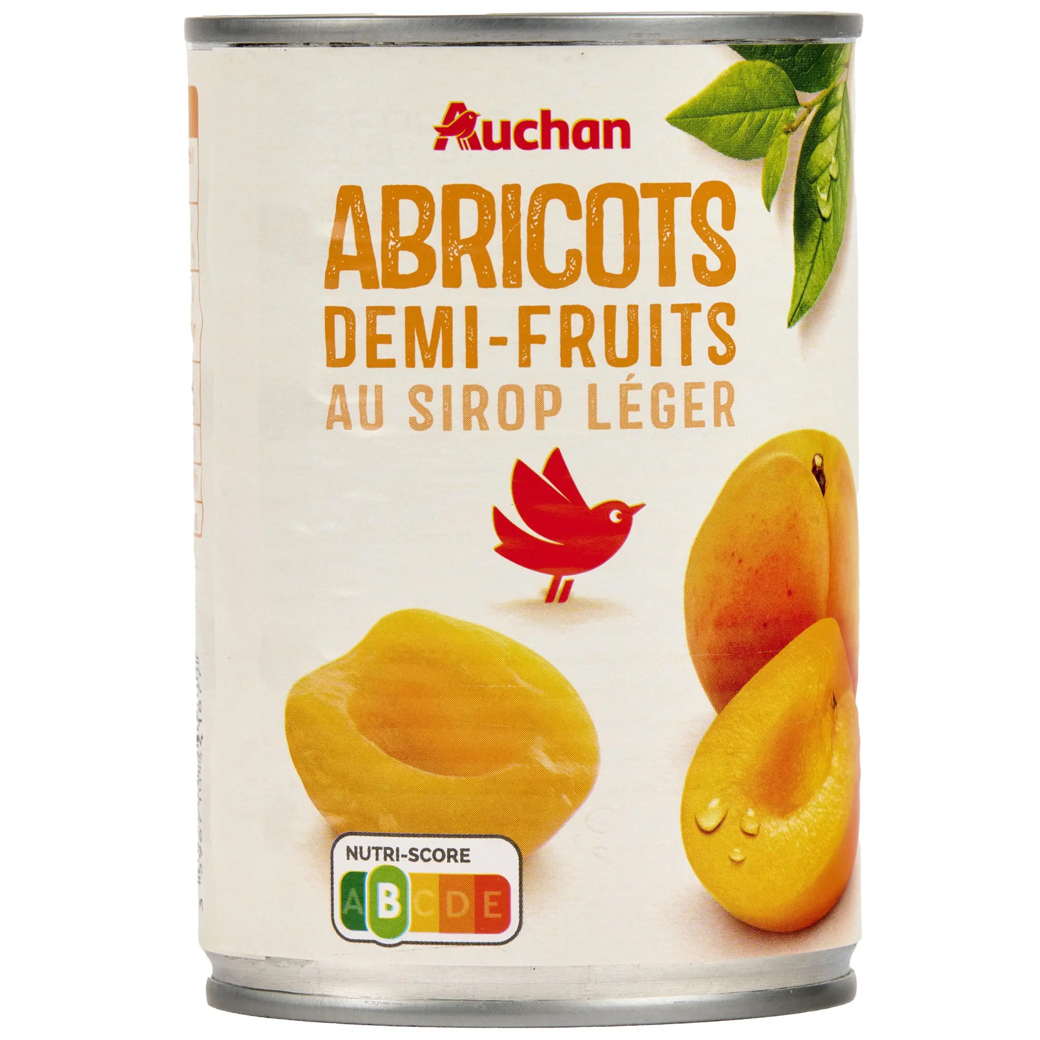 AUCHAN Oreillons d'abricots au sirop léger