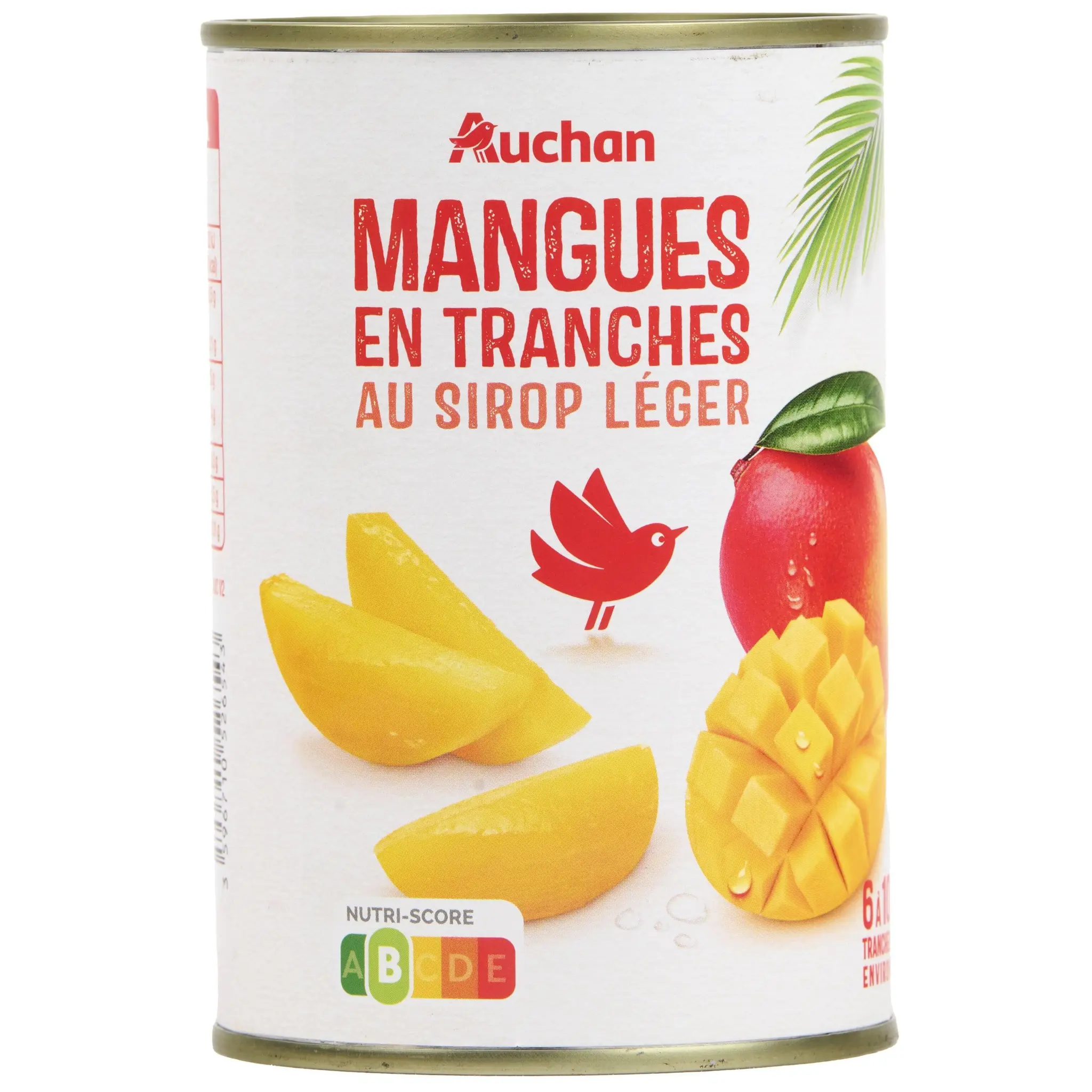 AUCHAN Mangue en tranches au sirop léger