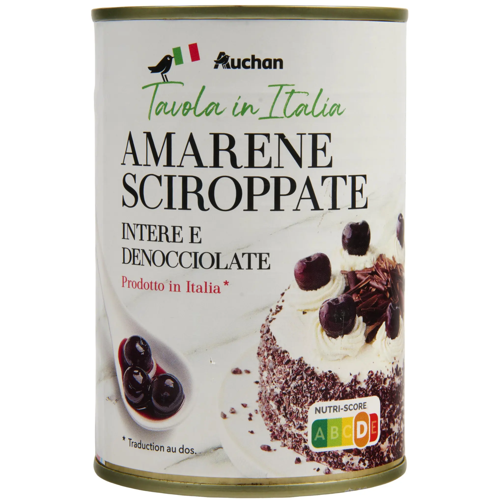 AUCHAN TAVOLA IN ITALIA Cerises amarena dénoyautées au sirop
