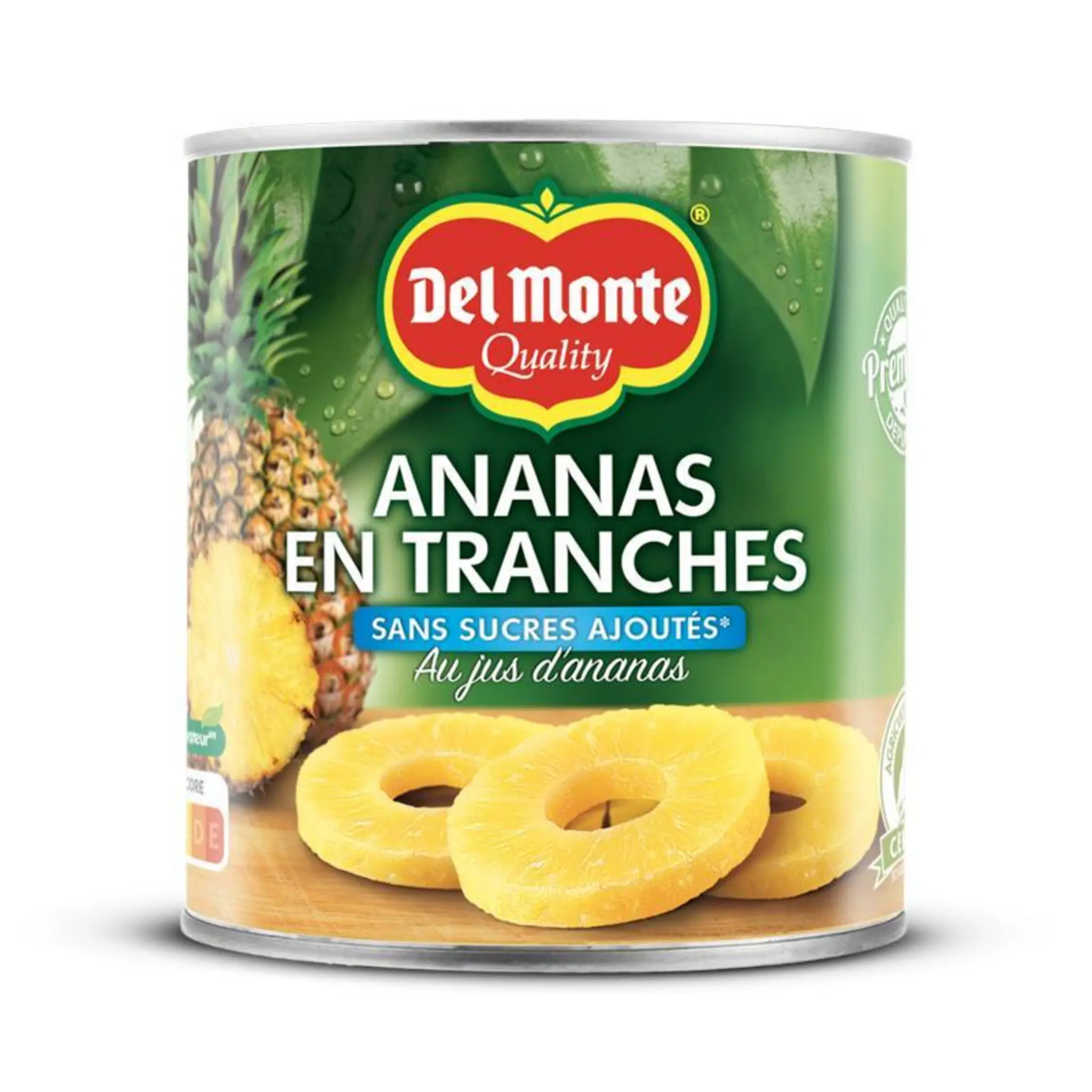 DEL MONTE Ananas en tranches au jus d'ananas sans sucres ajoutés