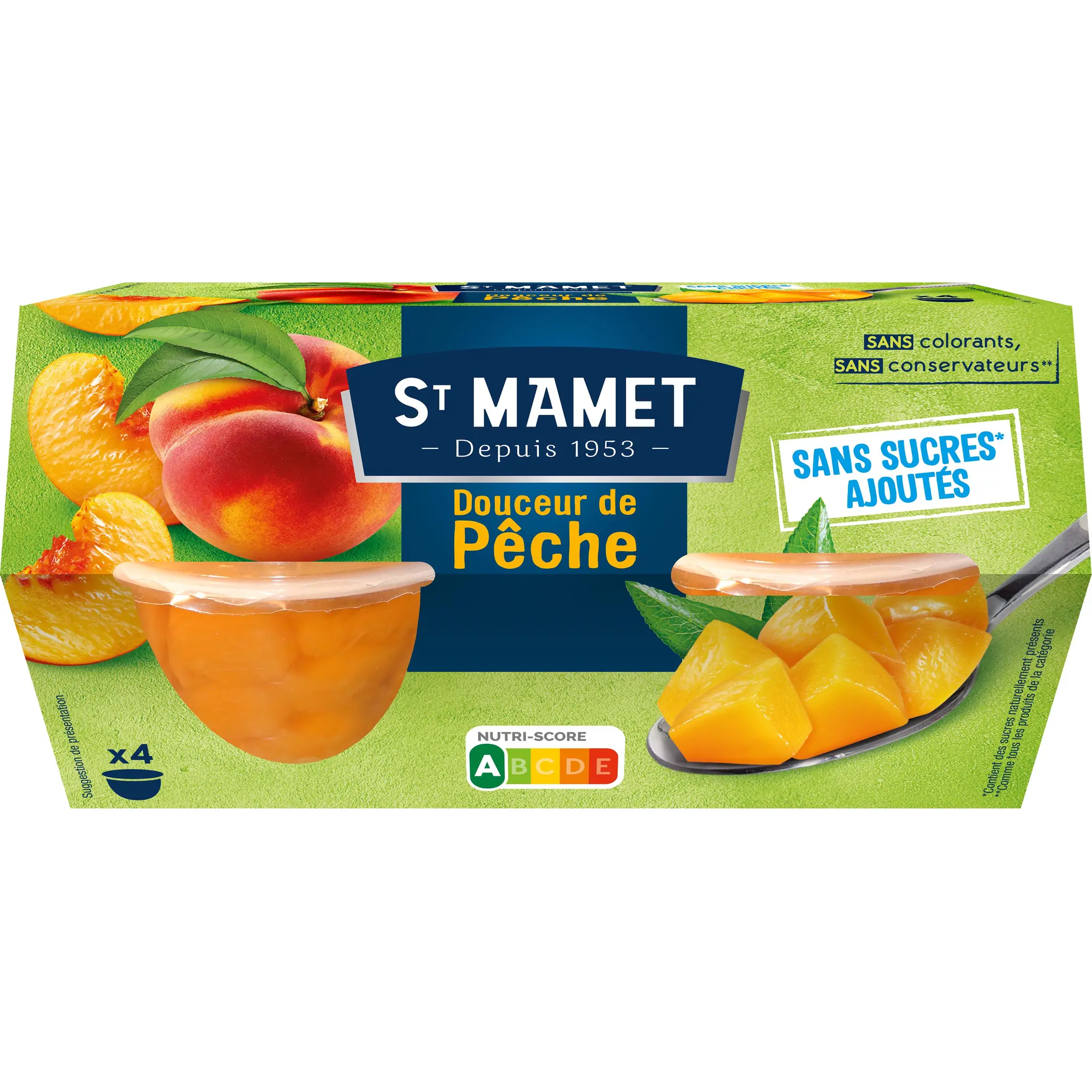 ST MAMET Pêches au jus sans sucres ajoutés