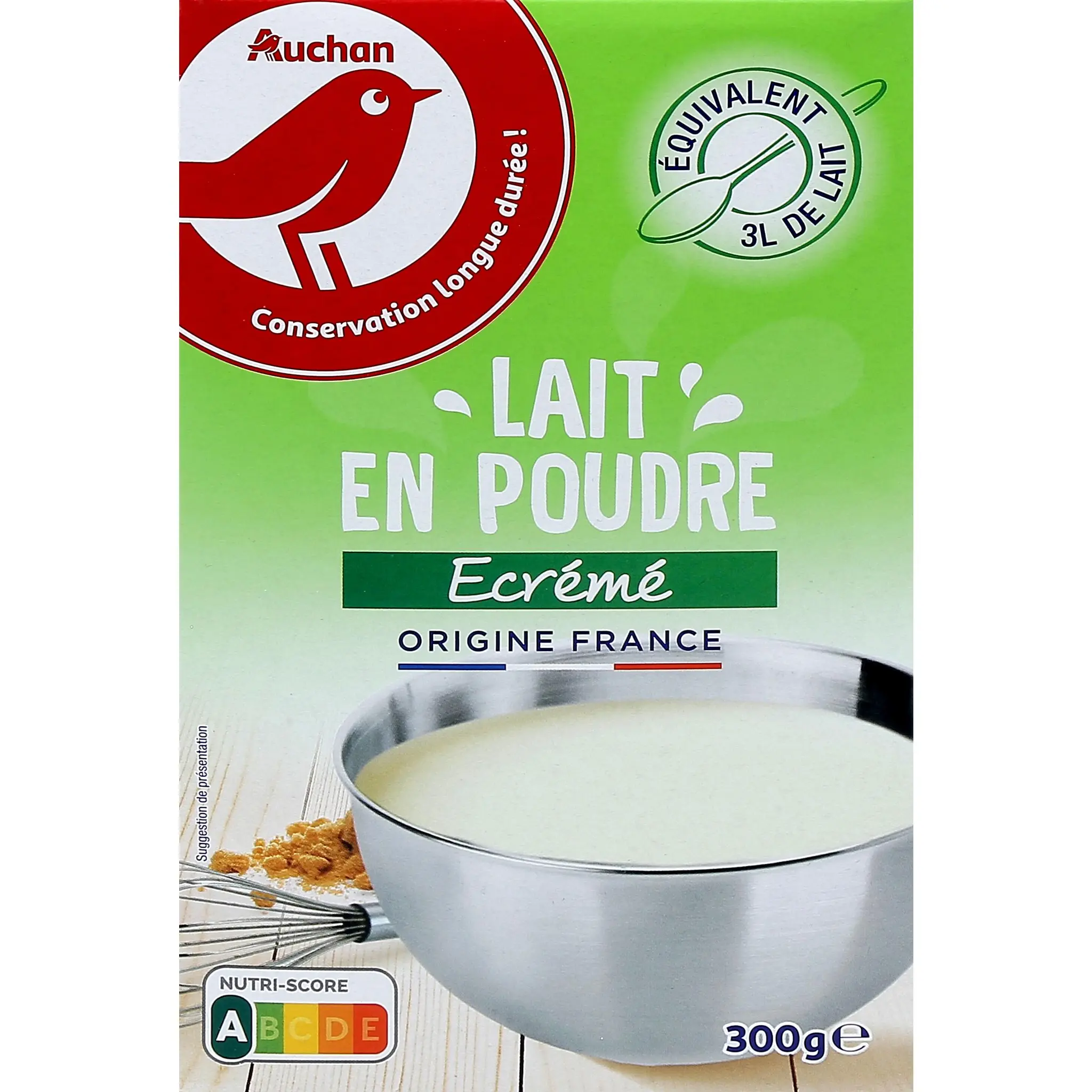 AUCHAN Lait en poudre écrémé origine France