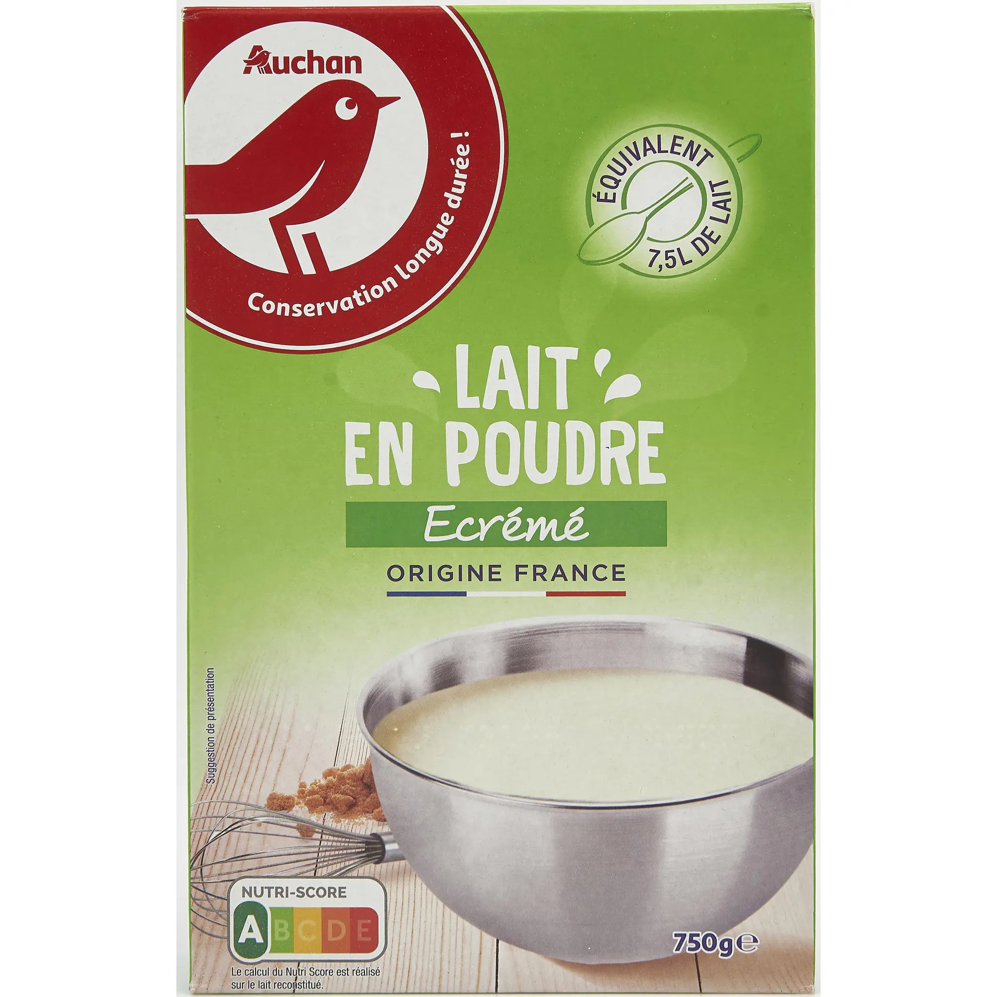 AUCHAN Lait en poudre écrémé origine France