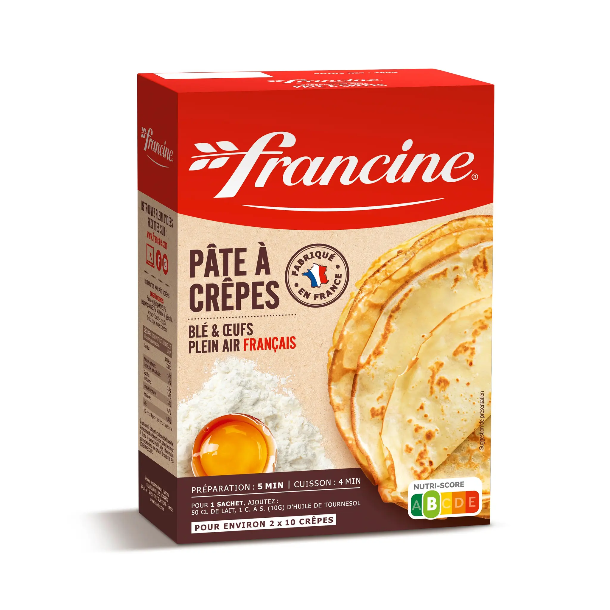 FRANCINE Ma pâte à crêpes sans colorant sans conservateur