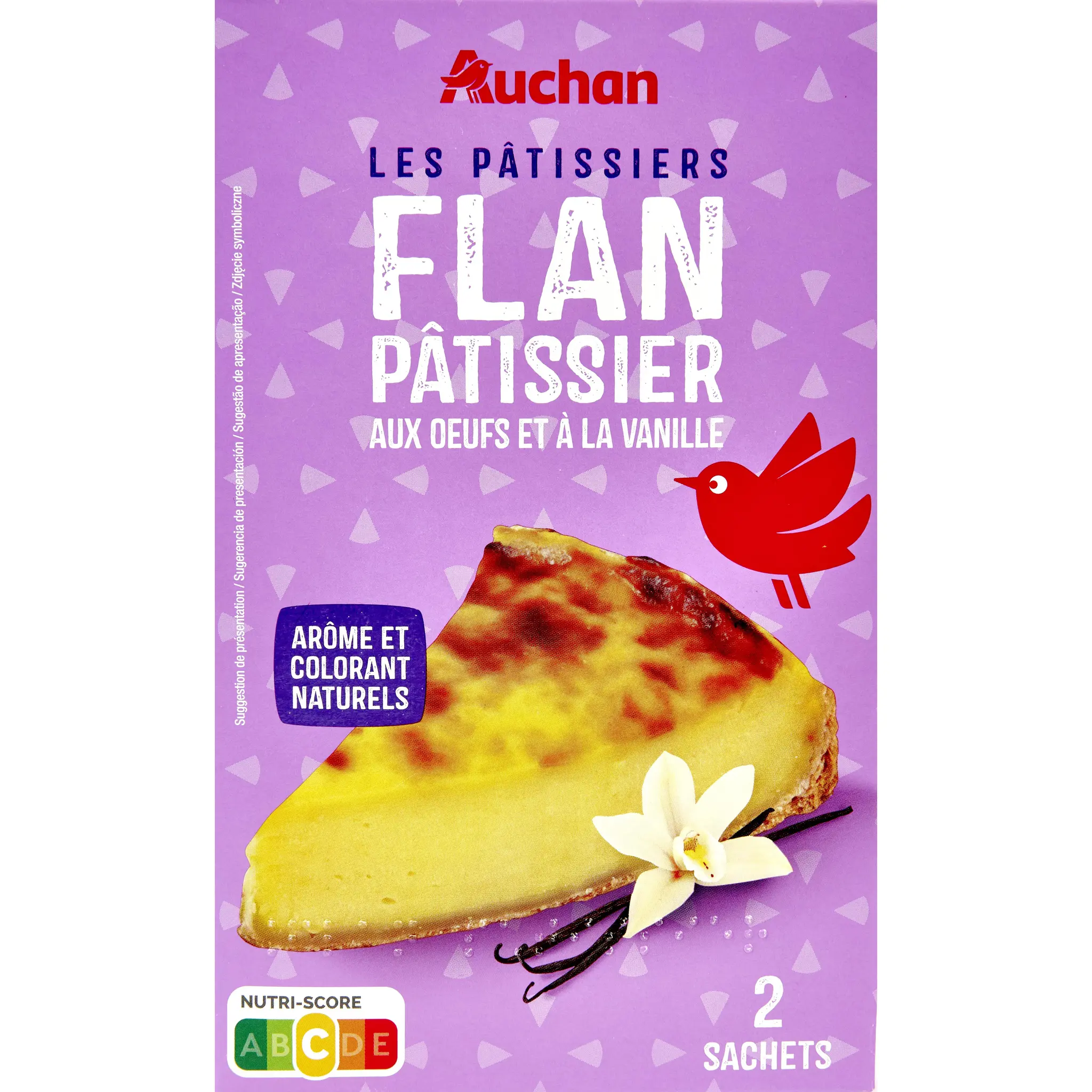 AUCHAN Préparation pour flan pâtissier aux oeufs et à la vanille