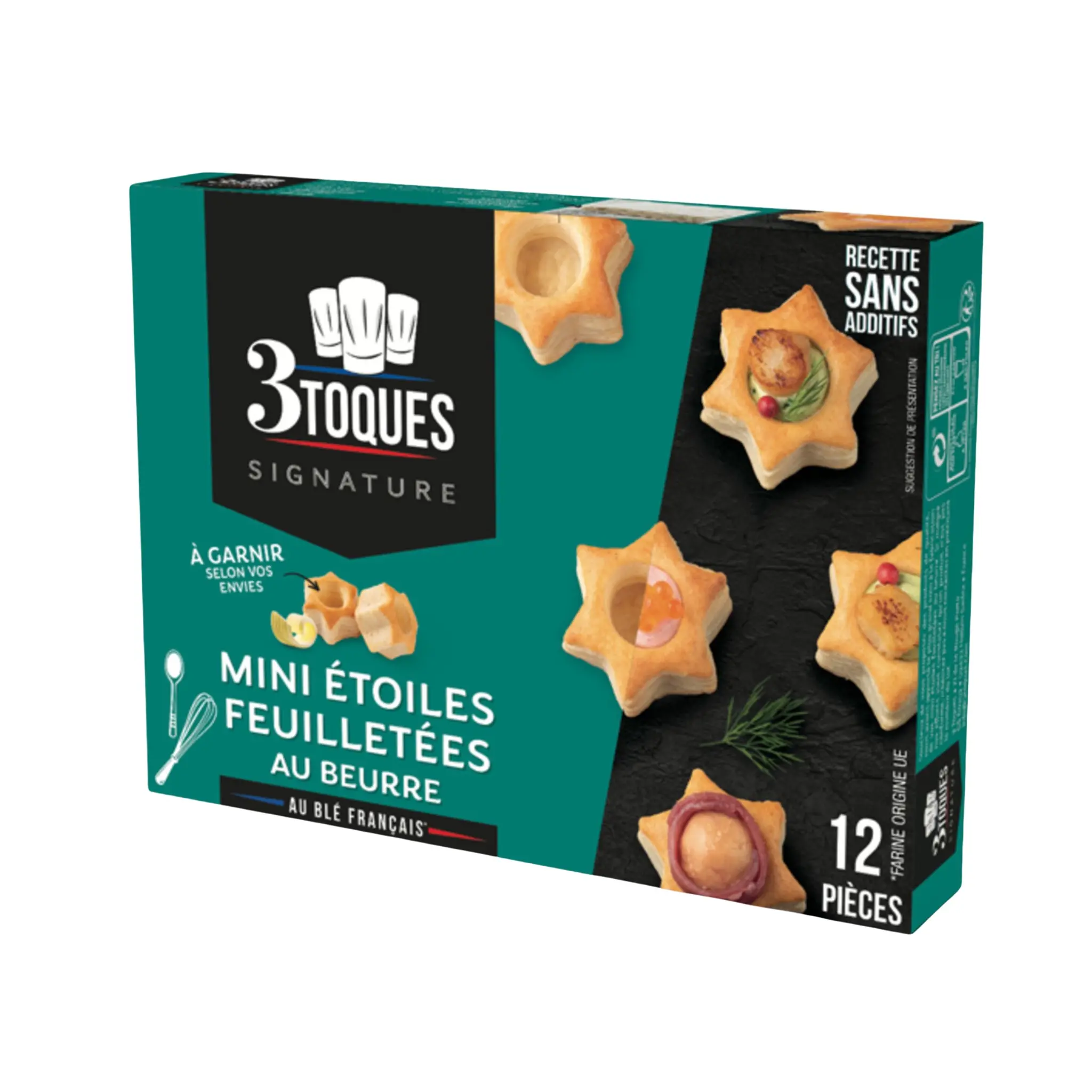 3 TOQUES Mini étoiles feuilletées au beurre à garnir