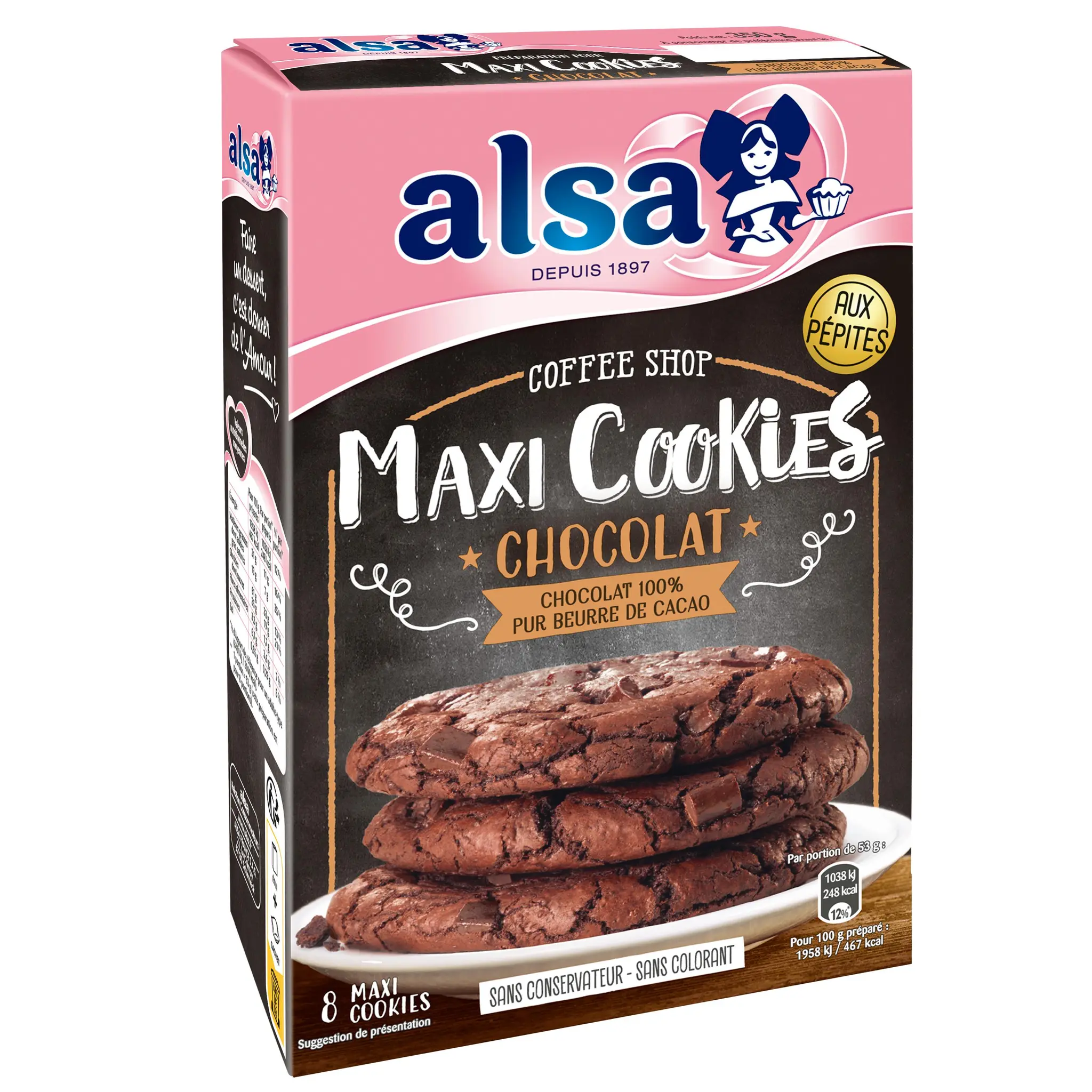ALSA Préparation pour maxi cookies au chocolat