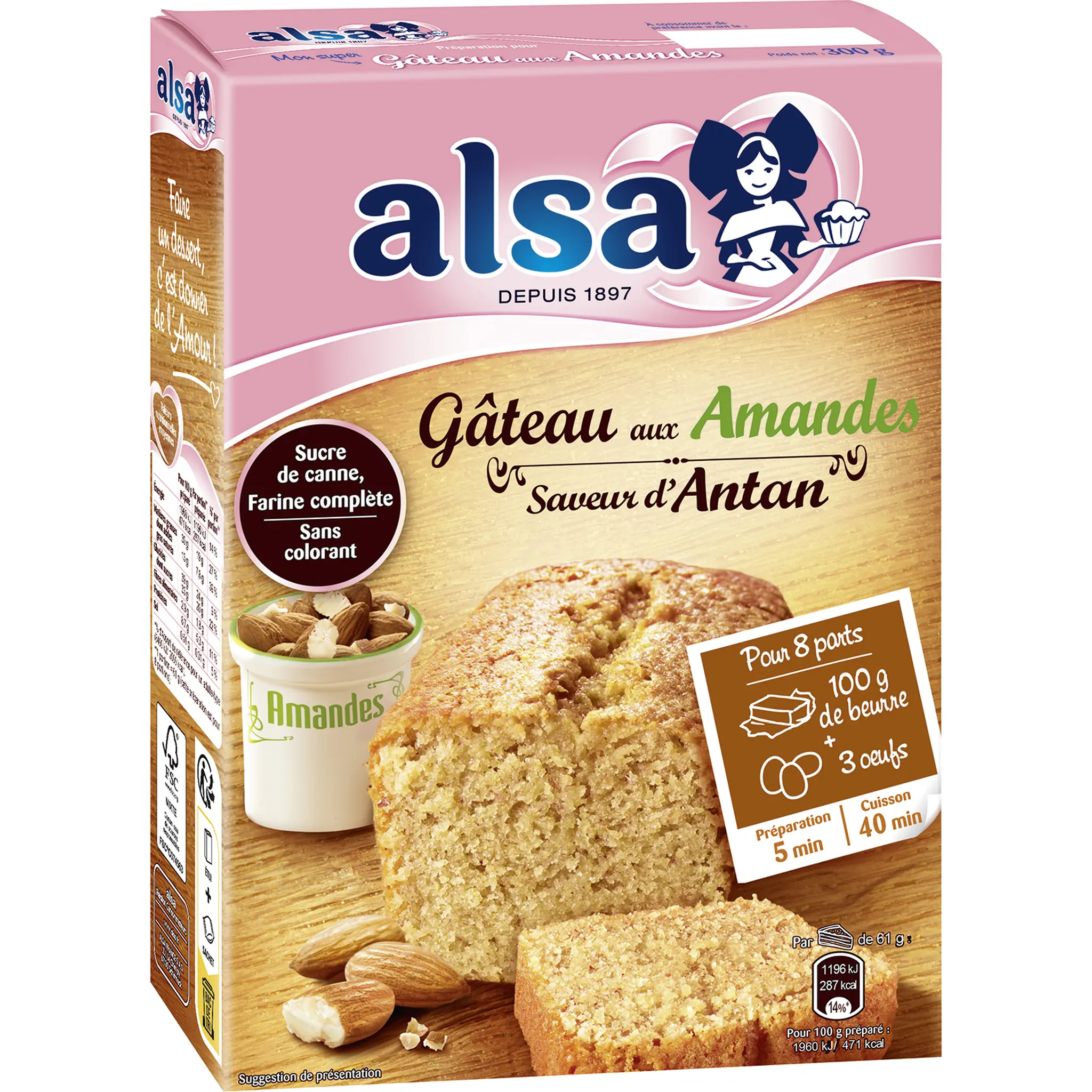 ALSA Préparation gâteau aux amandes saveur d'antan