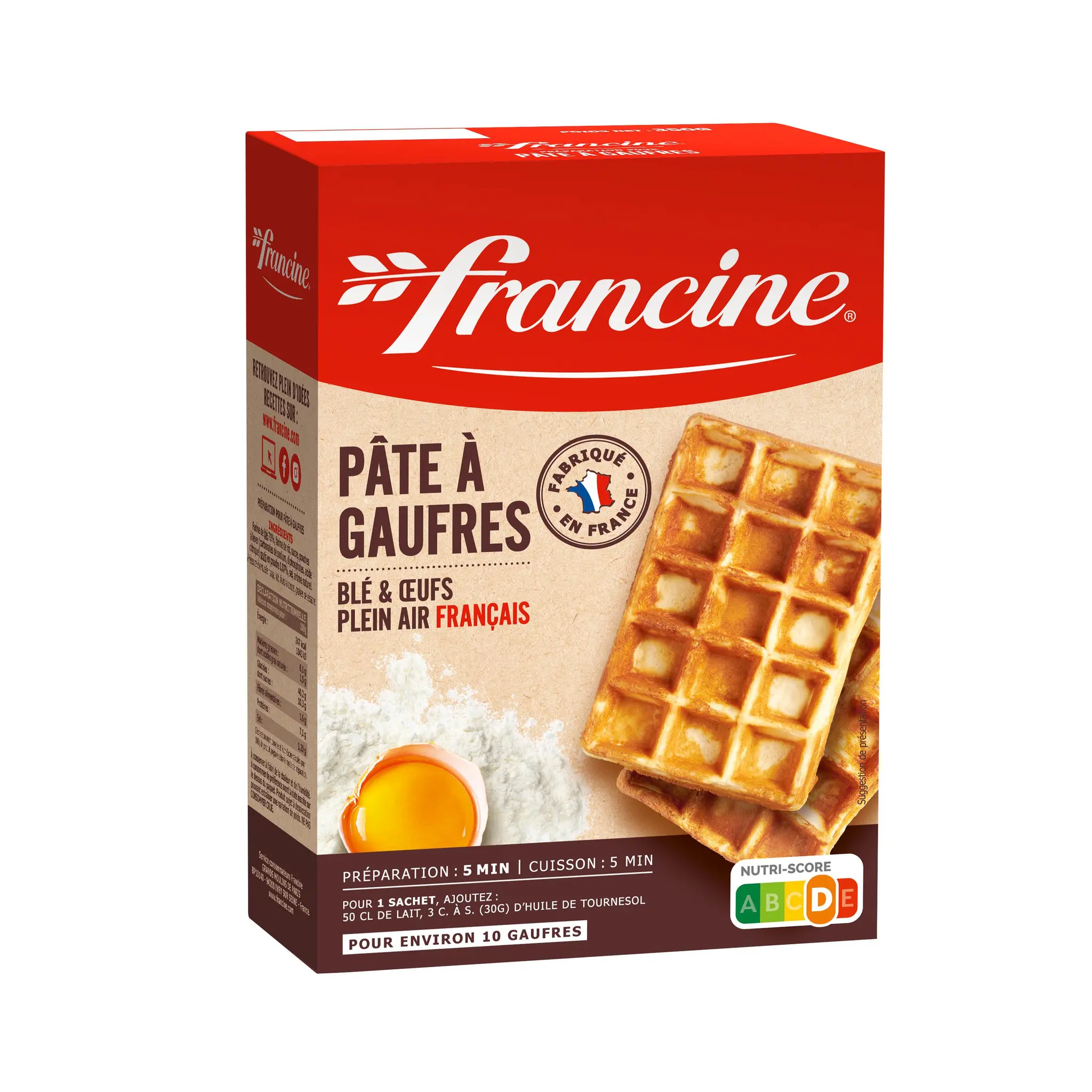 FRANCINE Ma pâte à gaufres sans colorant sans conservateur