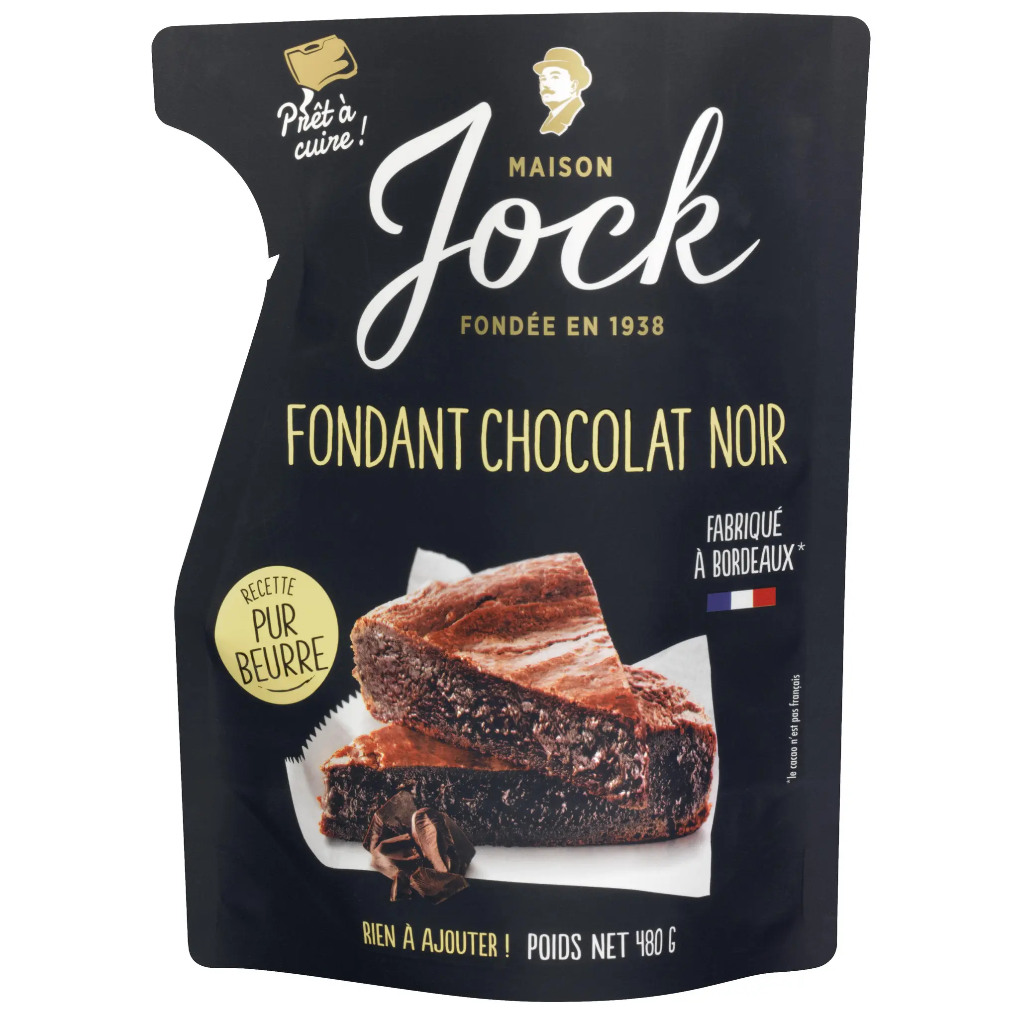 JOCK Fondant au chocolat noir recette pur beurre prêt à cuire