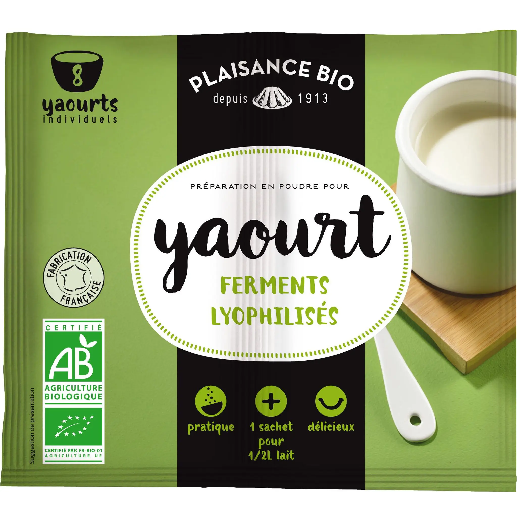 PLAISANCE BIO Préparation en poudre pour yaourt ferments lyophilisés