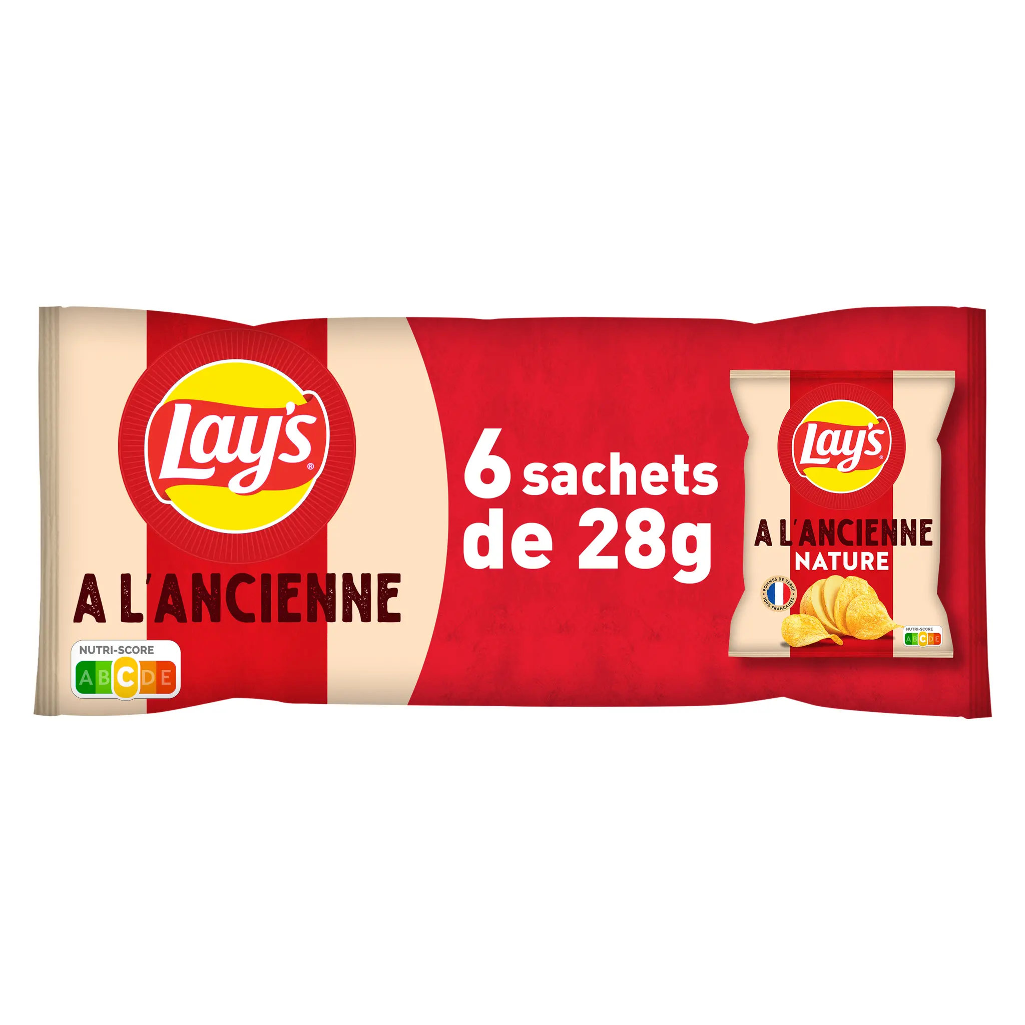 LAY'S Chips recette à l'ancienne nature sachets individuels