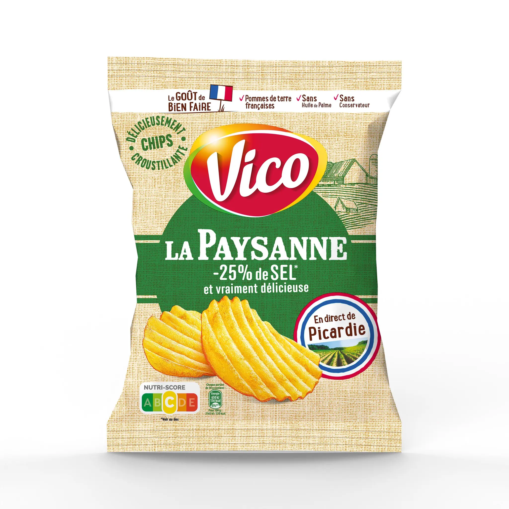 VICO La Paysanne chips ondulées -25% de sel