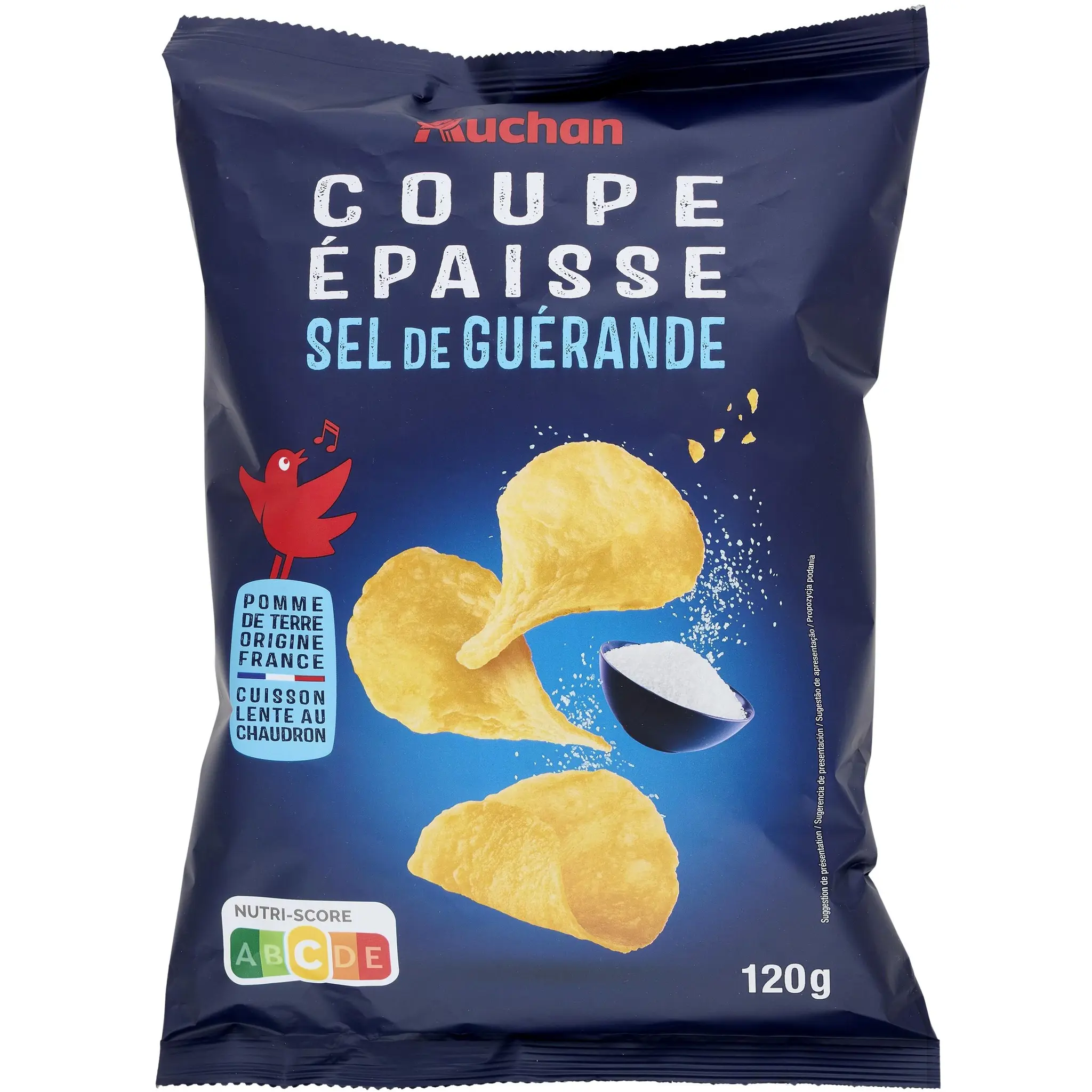 AUCHAN Chips au sel de Guérande coupe épaisse
