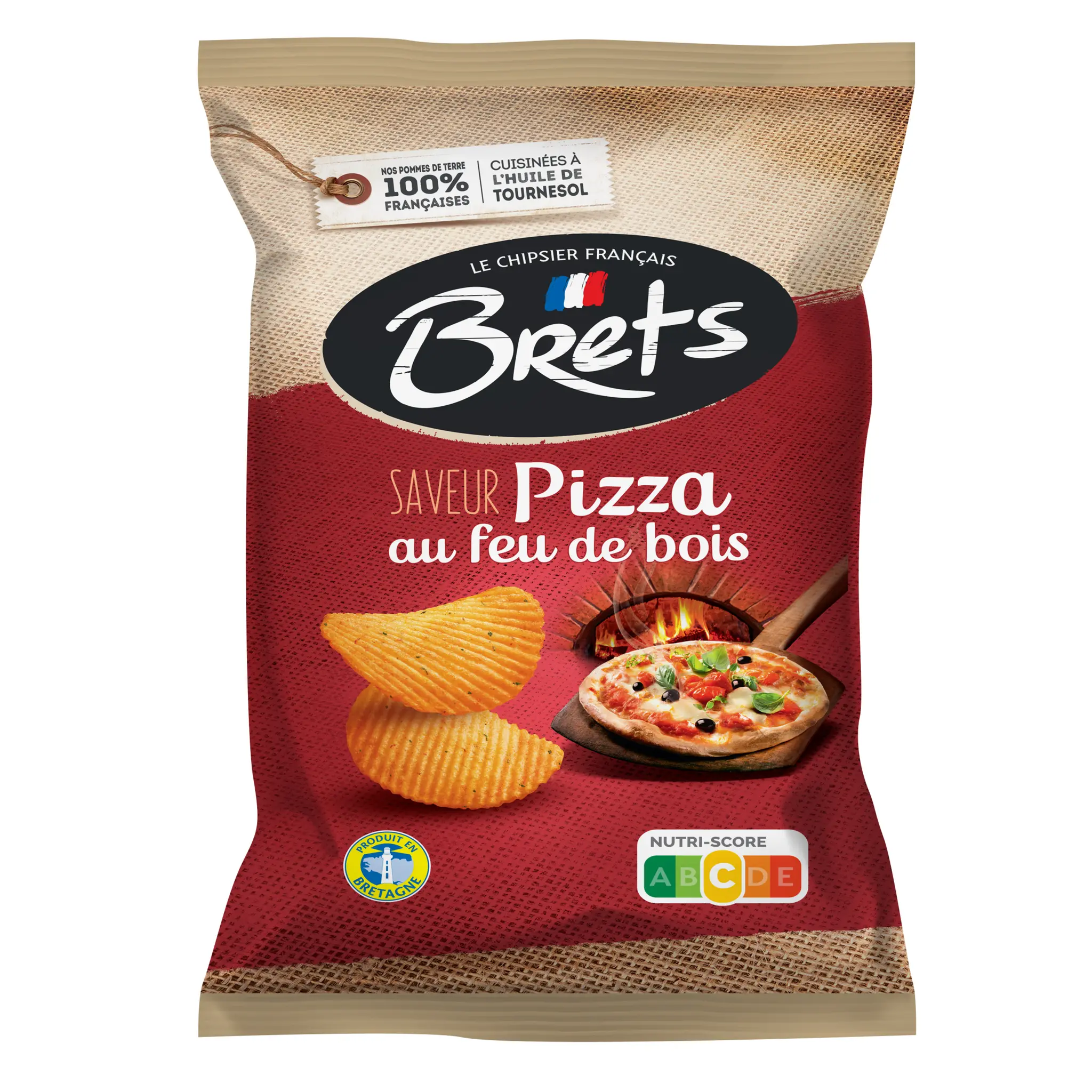 BRETS Chips ondulées saveur pizza au feu de bois