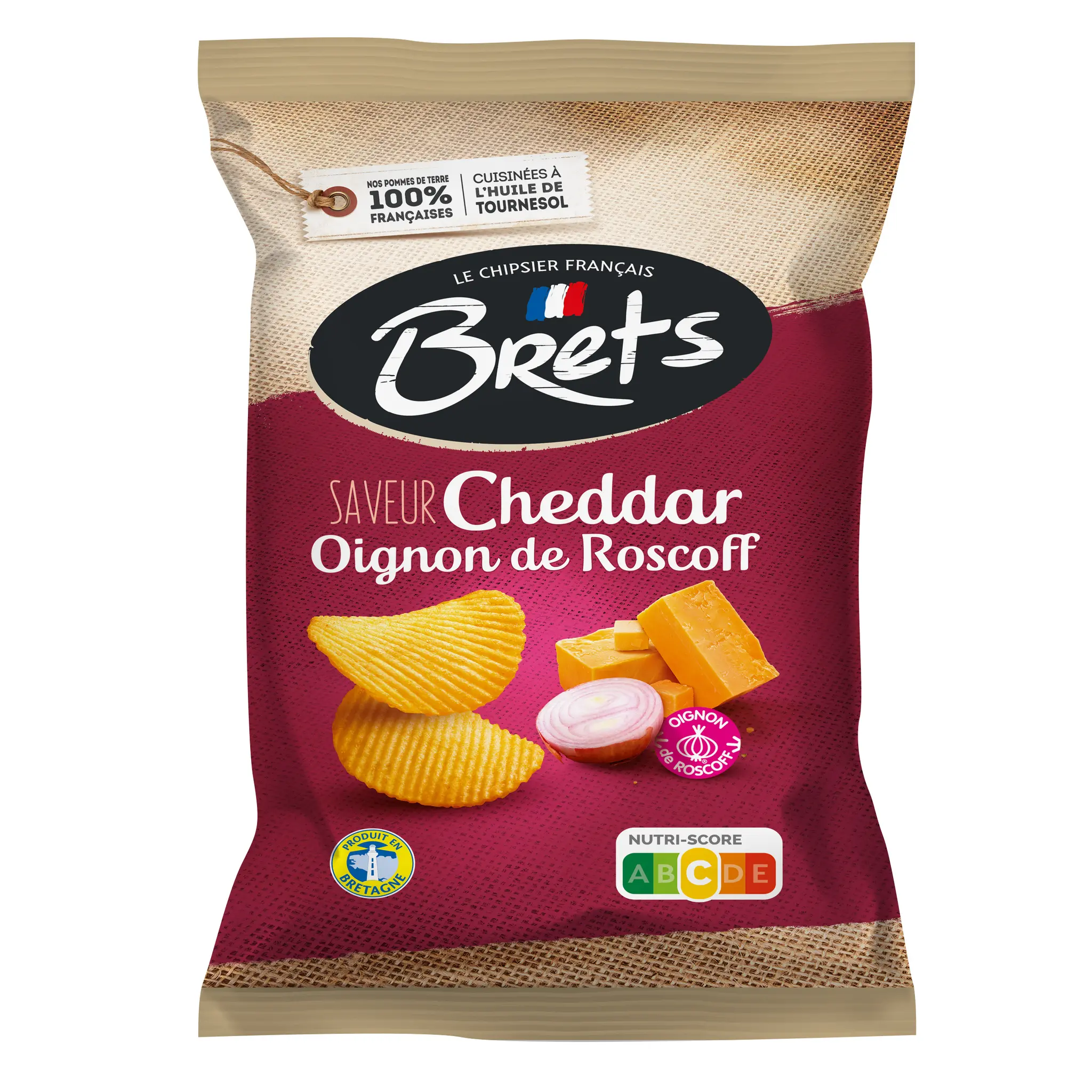 BRETS Chips ondulées saveur cheddar et oignon de Roscoff