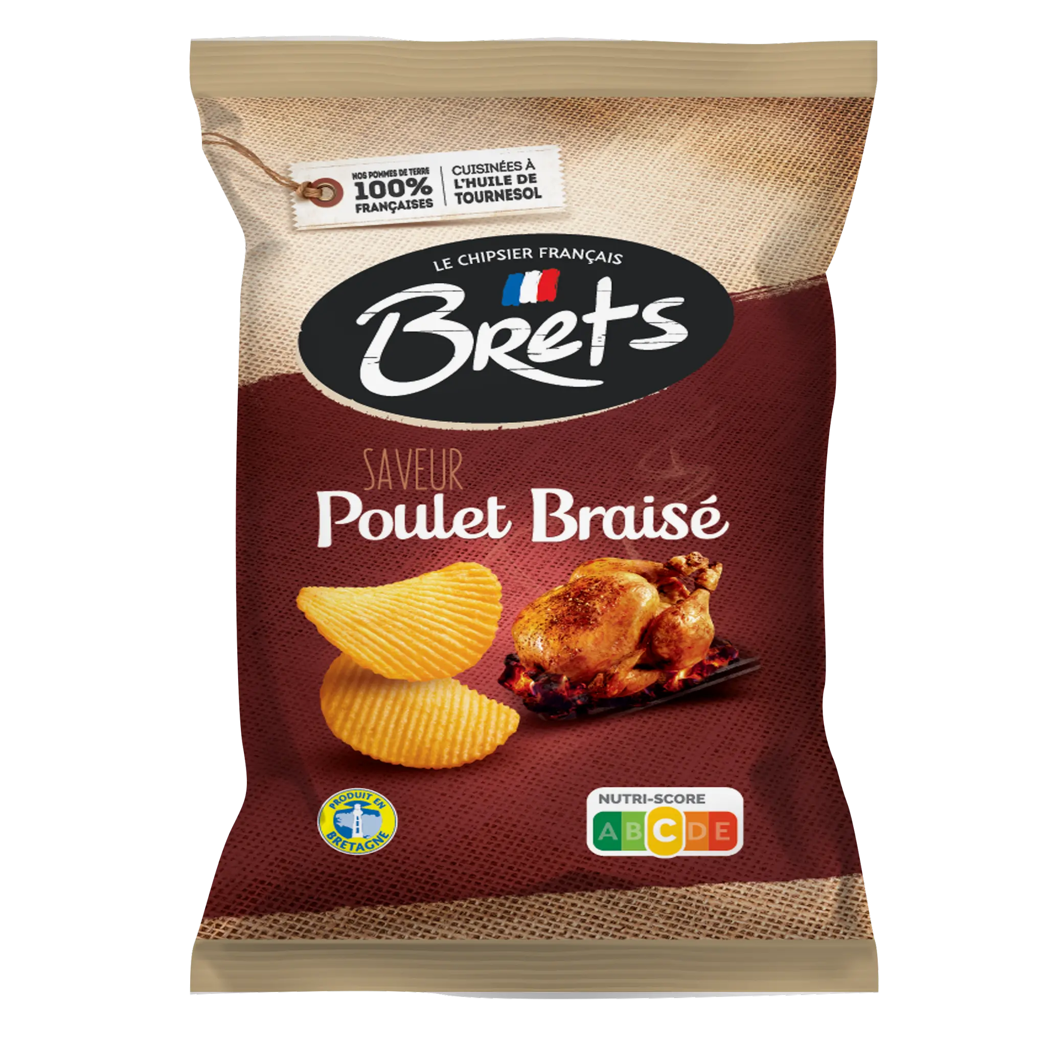 BRETS Chips ondulées saveur poulet braisé