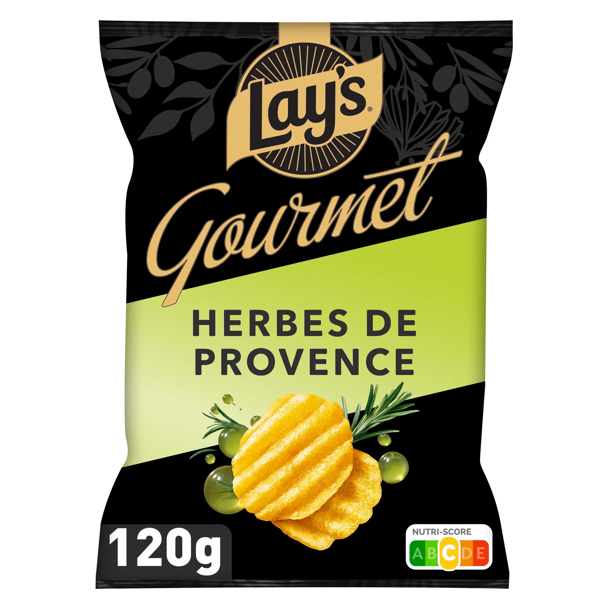 LAY'S Gourmet chips ondulées saveur herbes de Provence