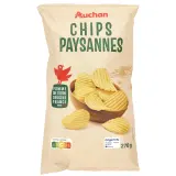 AUCHAN Chips ondulées paysannes
