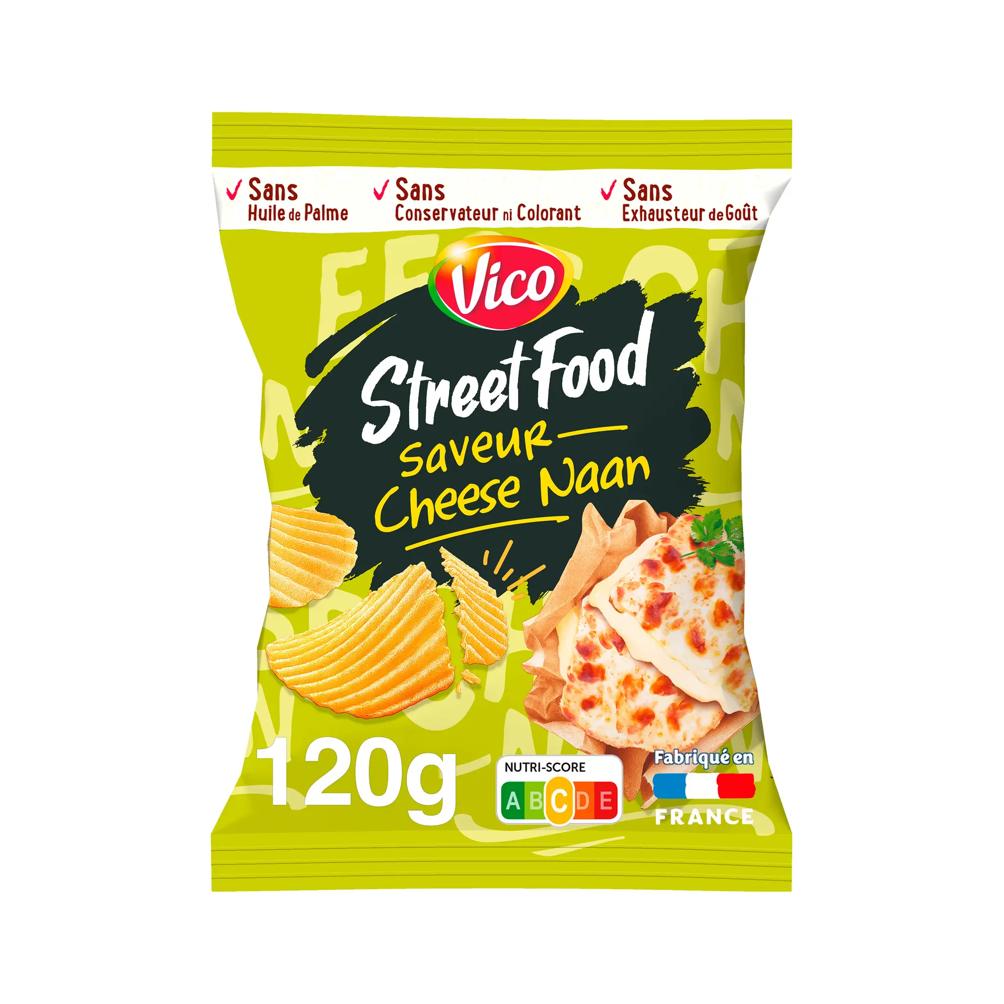 VICO Chips ondulées Street Food saveur Cheese Naan