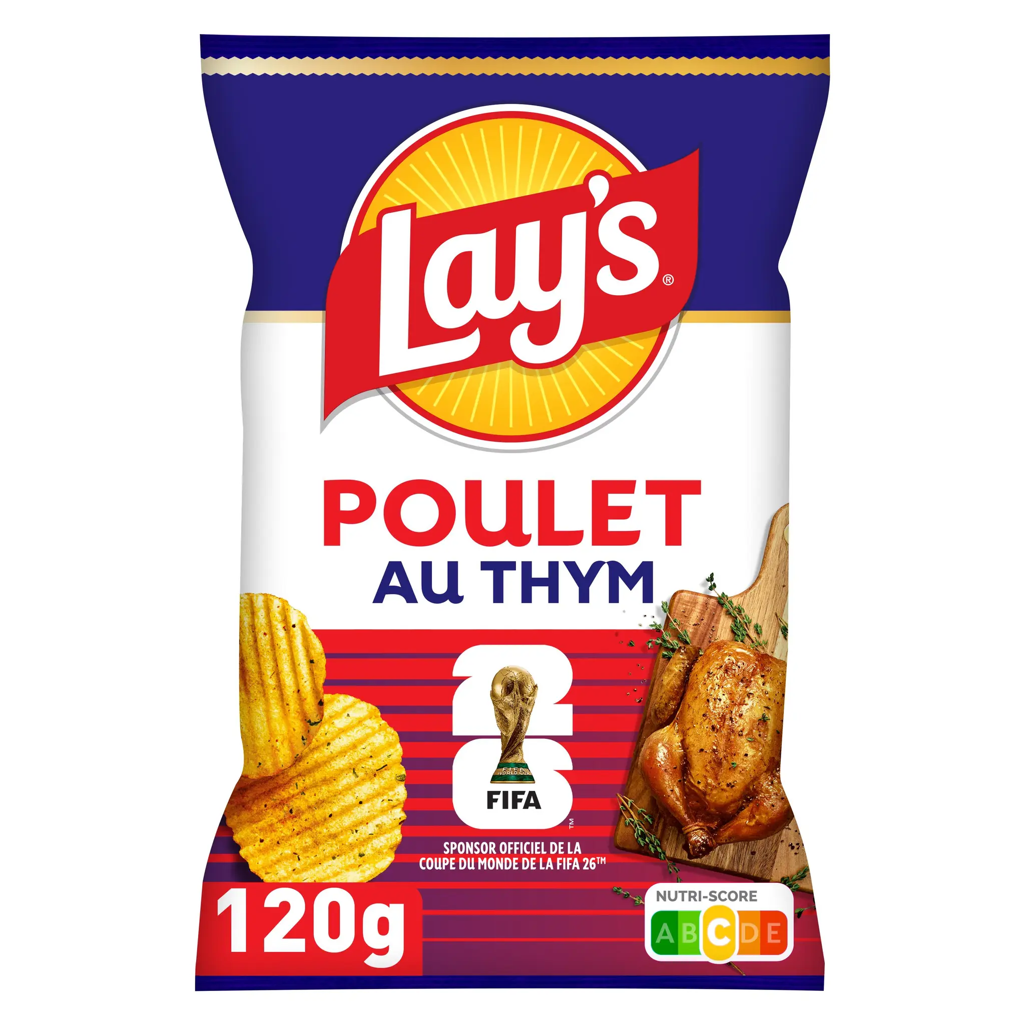 LAY'S Chips ondulées saveur poulet au thym