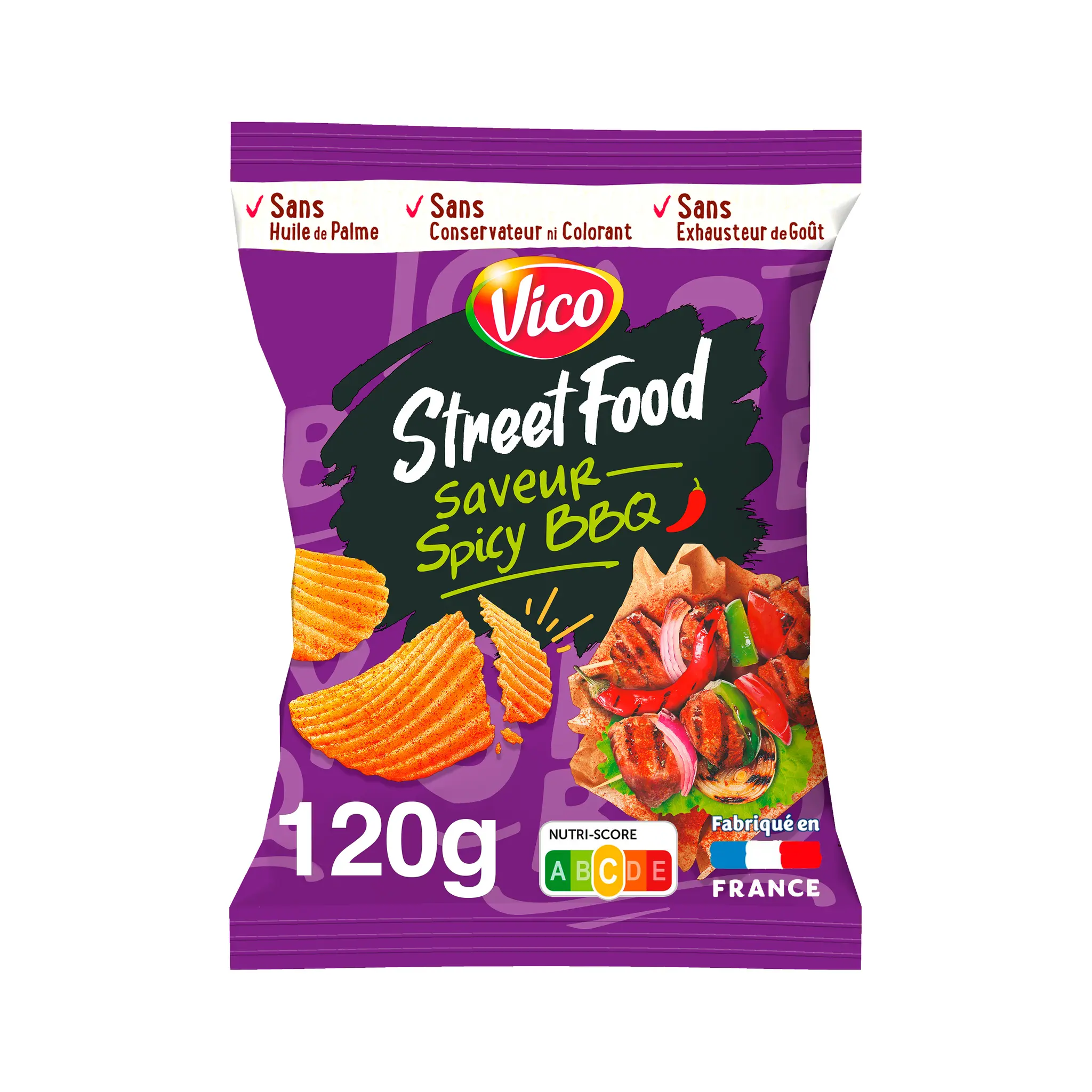 VICO Chips ondulées Street Food saveur barbecue épicé
