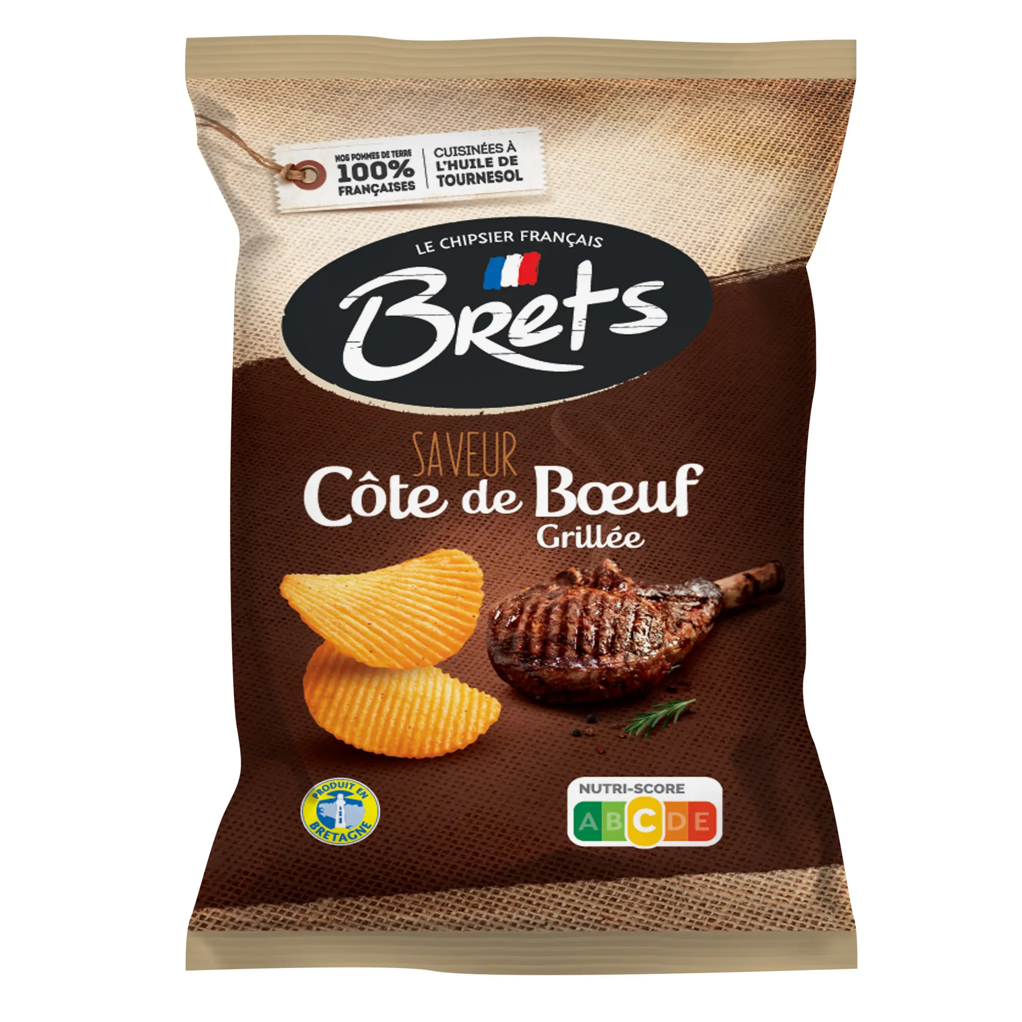 BRETS Chips ondulées saveur côte de bœuf grillée