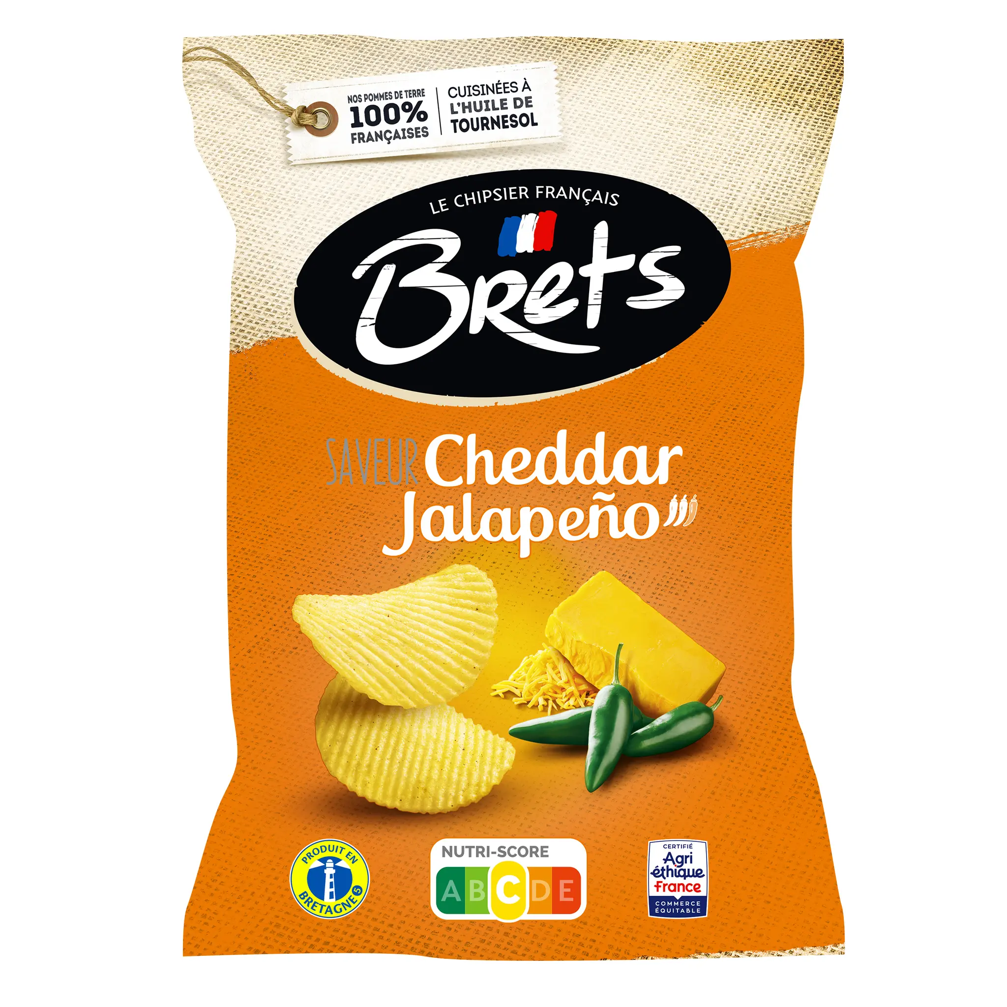 BRETS Chips ondulées saveur Cheddar Jalapeño