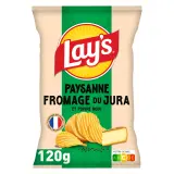 LAY'S Chips ondulées paysanne saveur fromage du Jura et poivre noir