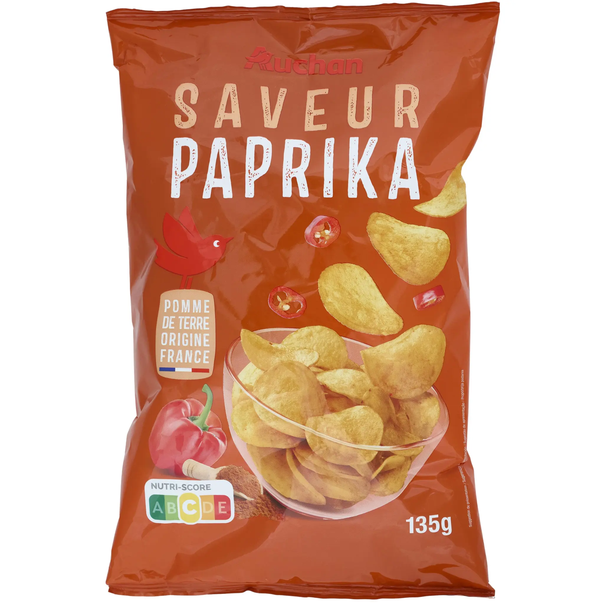 AUCHAN Chips saveur paprika