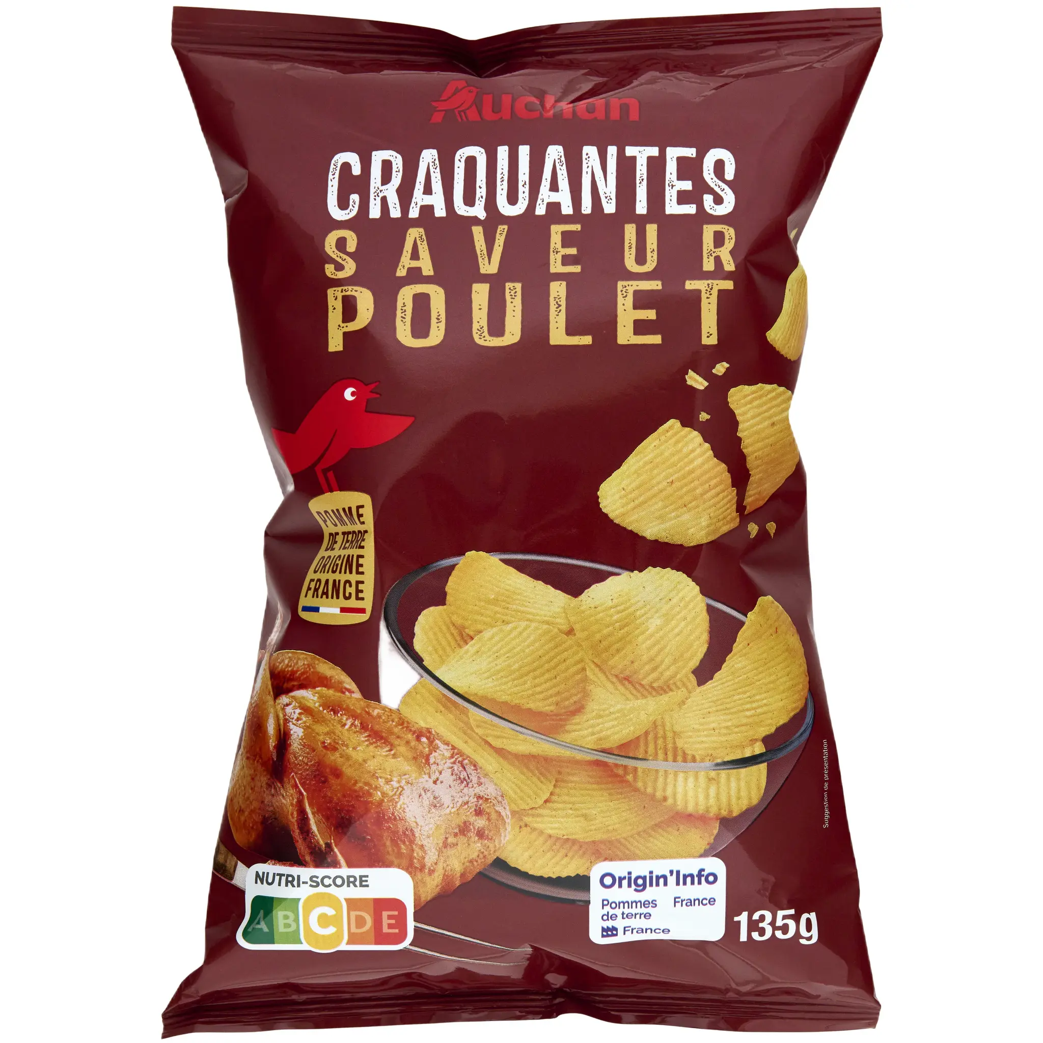 AUCHAN Chips craquantes saveur poulet