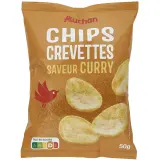 AUCHAN Chips crevettes saveur curry