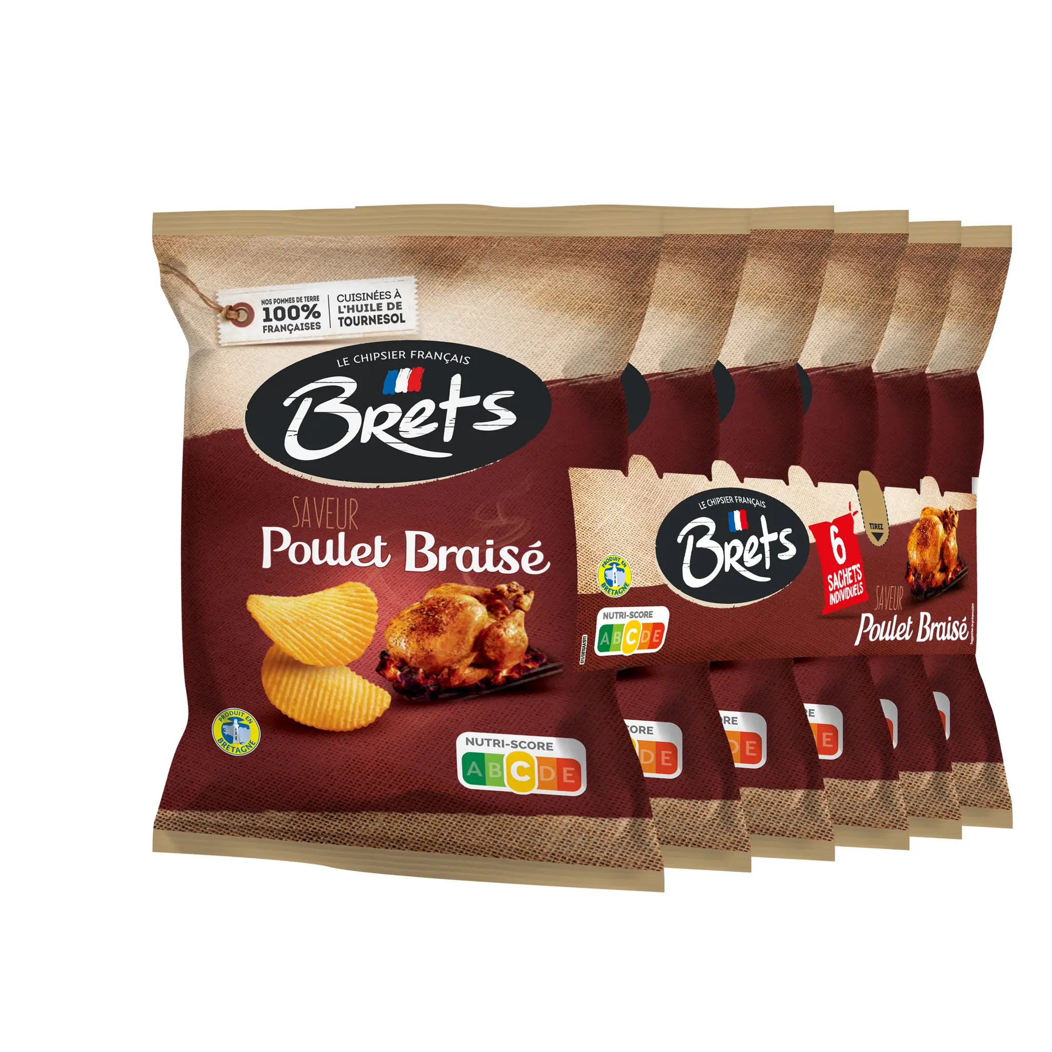 BRETS Chips ondulées saveur poulet braisé