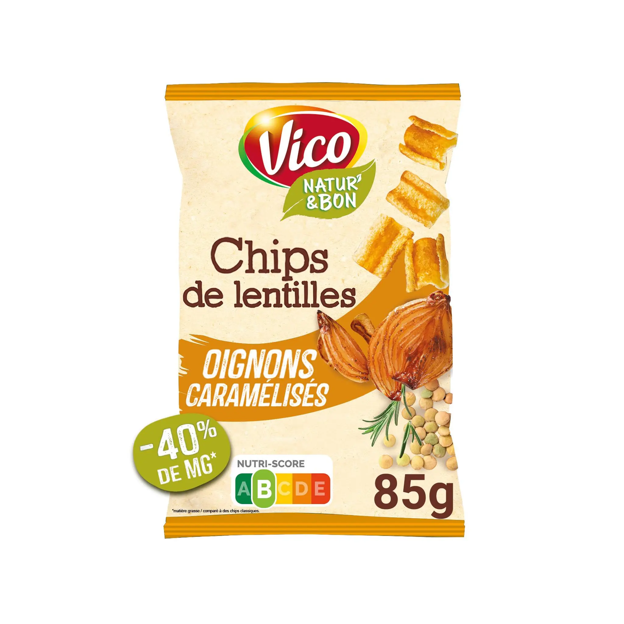 VICO Chips de lentilles saveur oignons caramélisés
