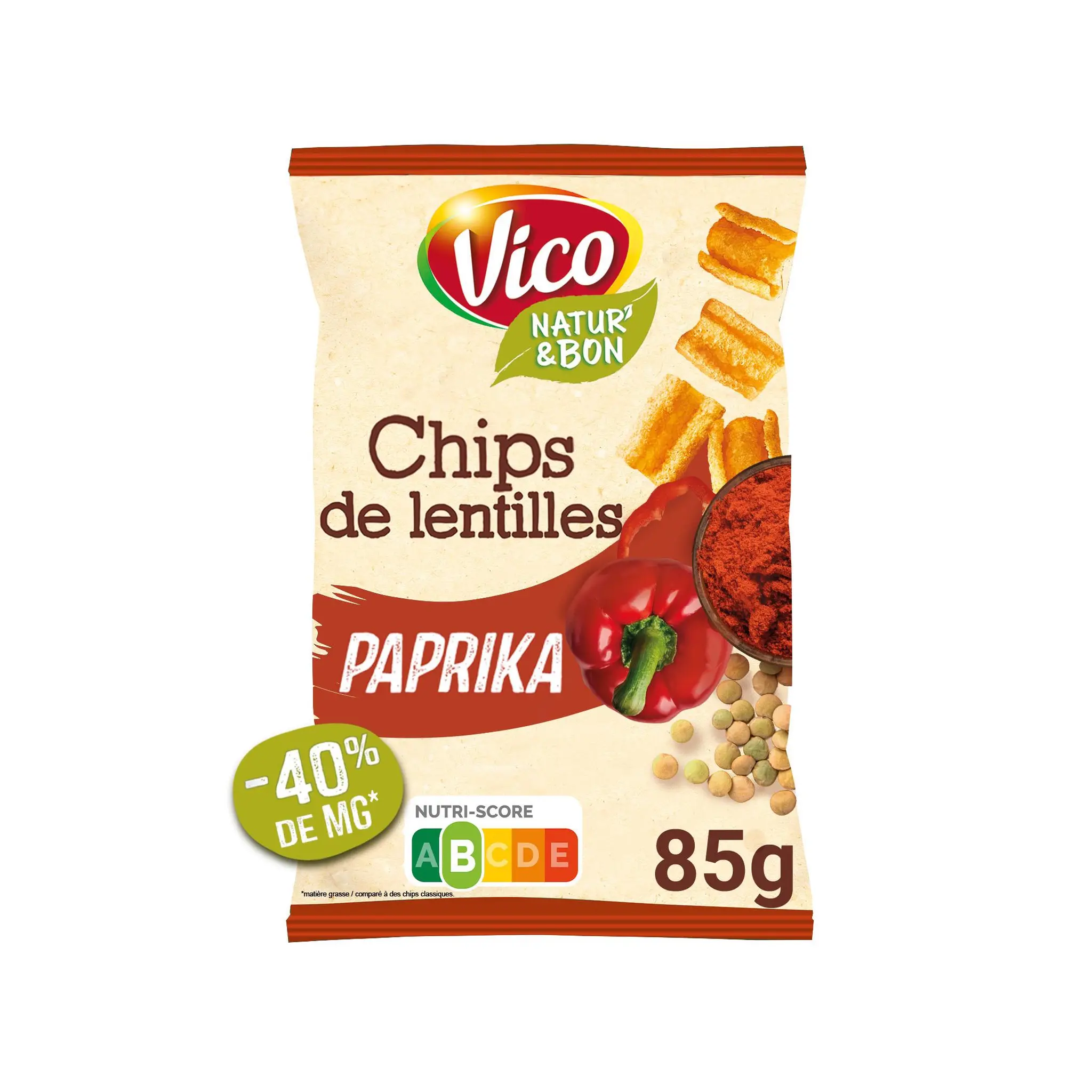VICO Chips de lentille saveur paprika