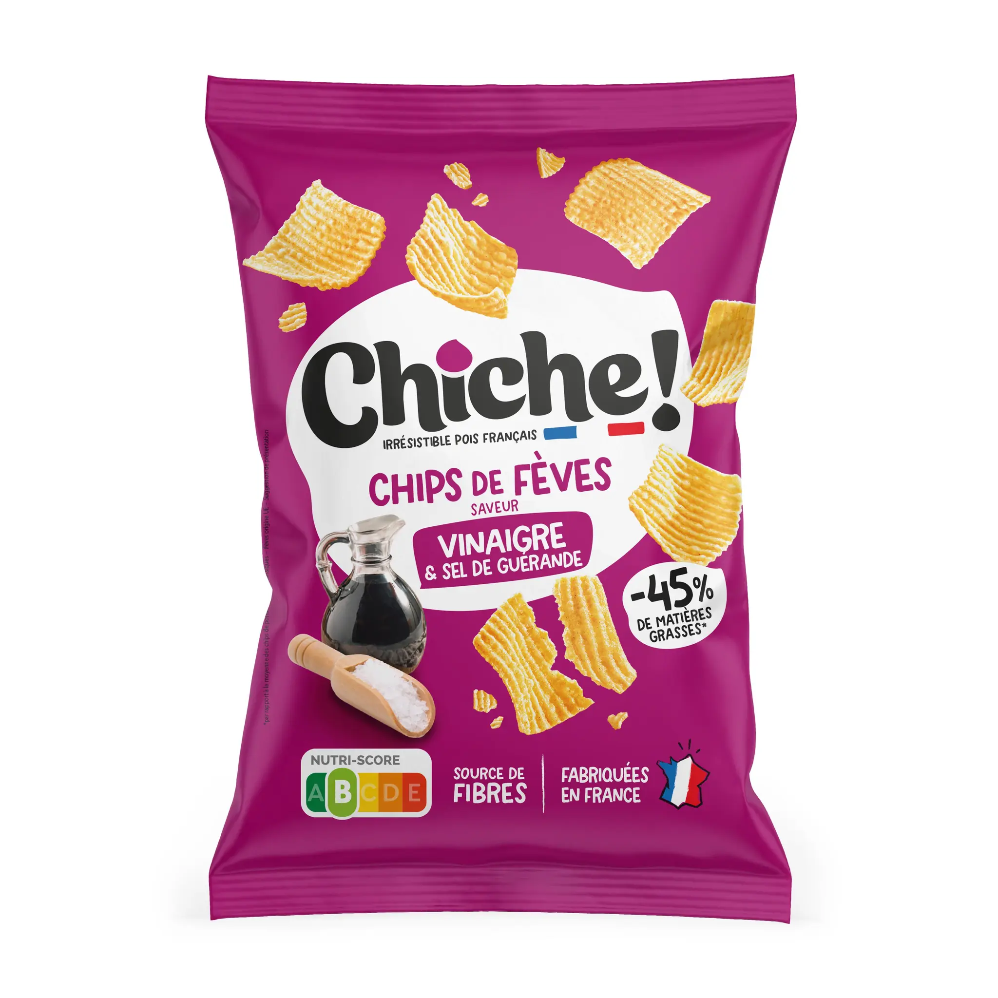 CHICHE! Chips de fèves saveur vinaigre et sel de Guérande