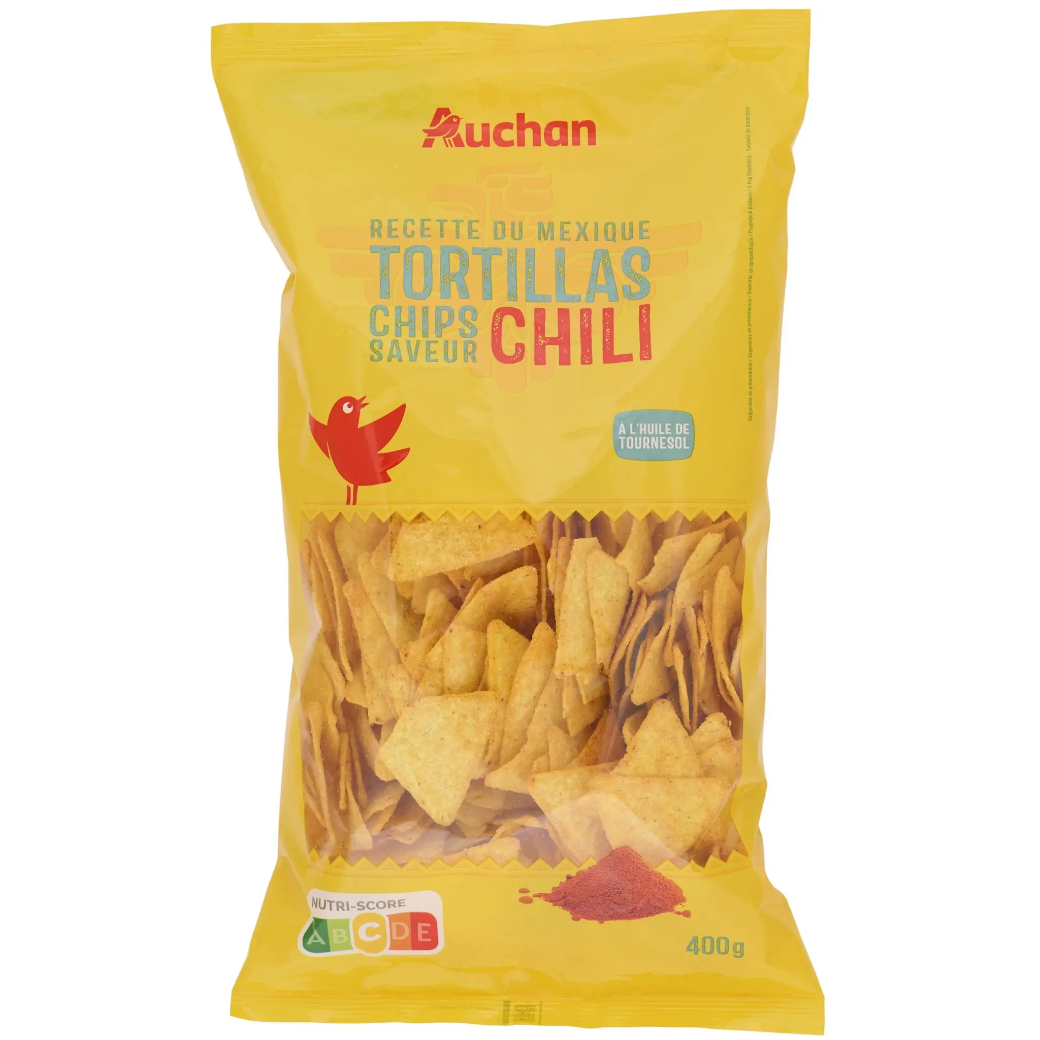 AUCHAN Tortillas saveur chili à l'huile de tournesol