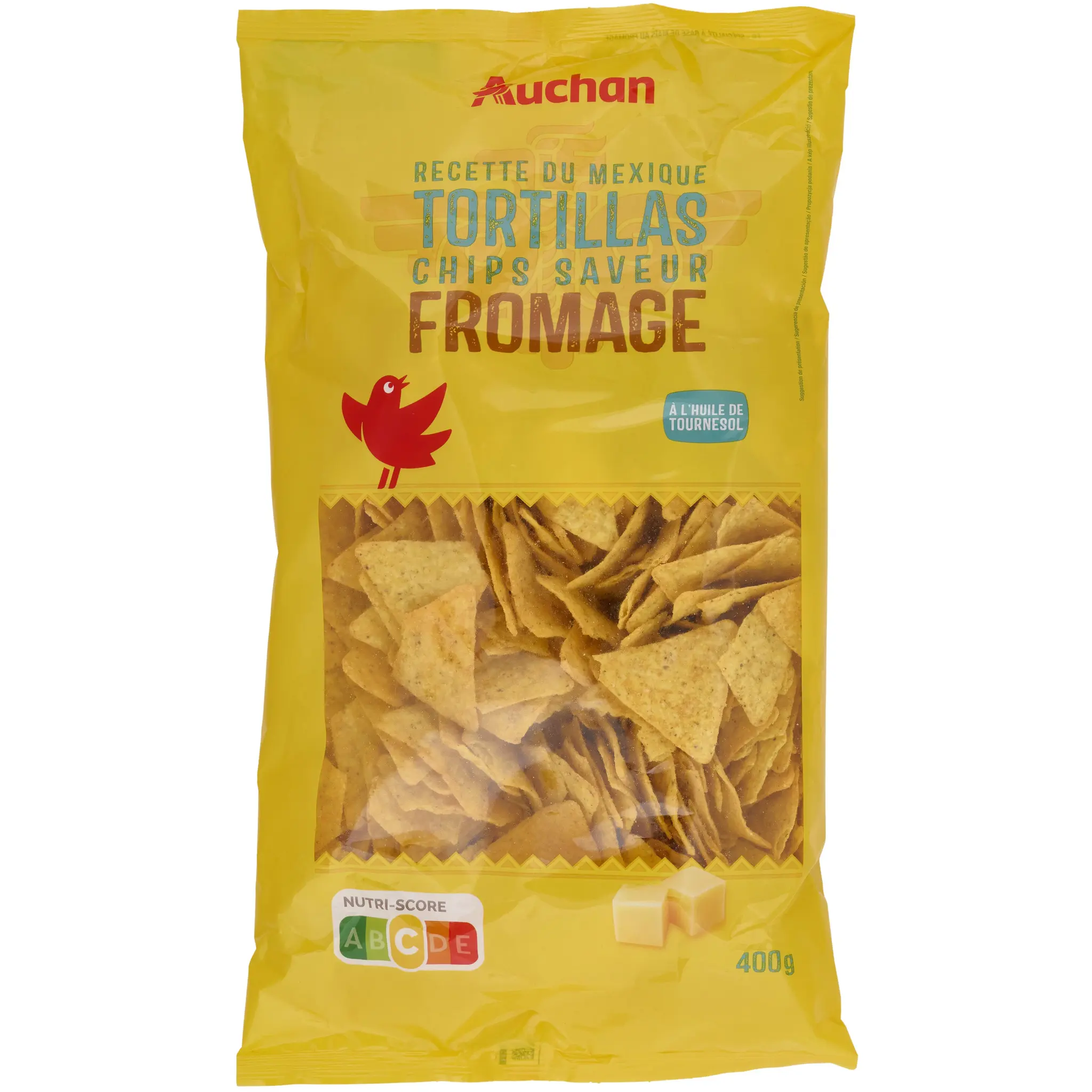 AUCHAN Tortillas au fromage à l'huile de tournesol