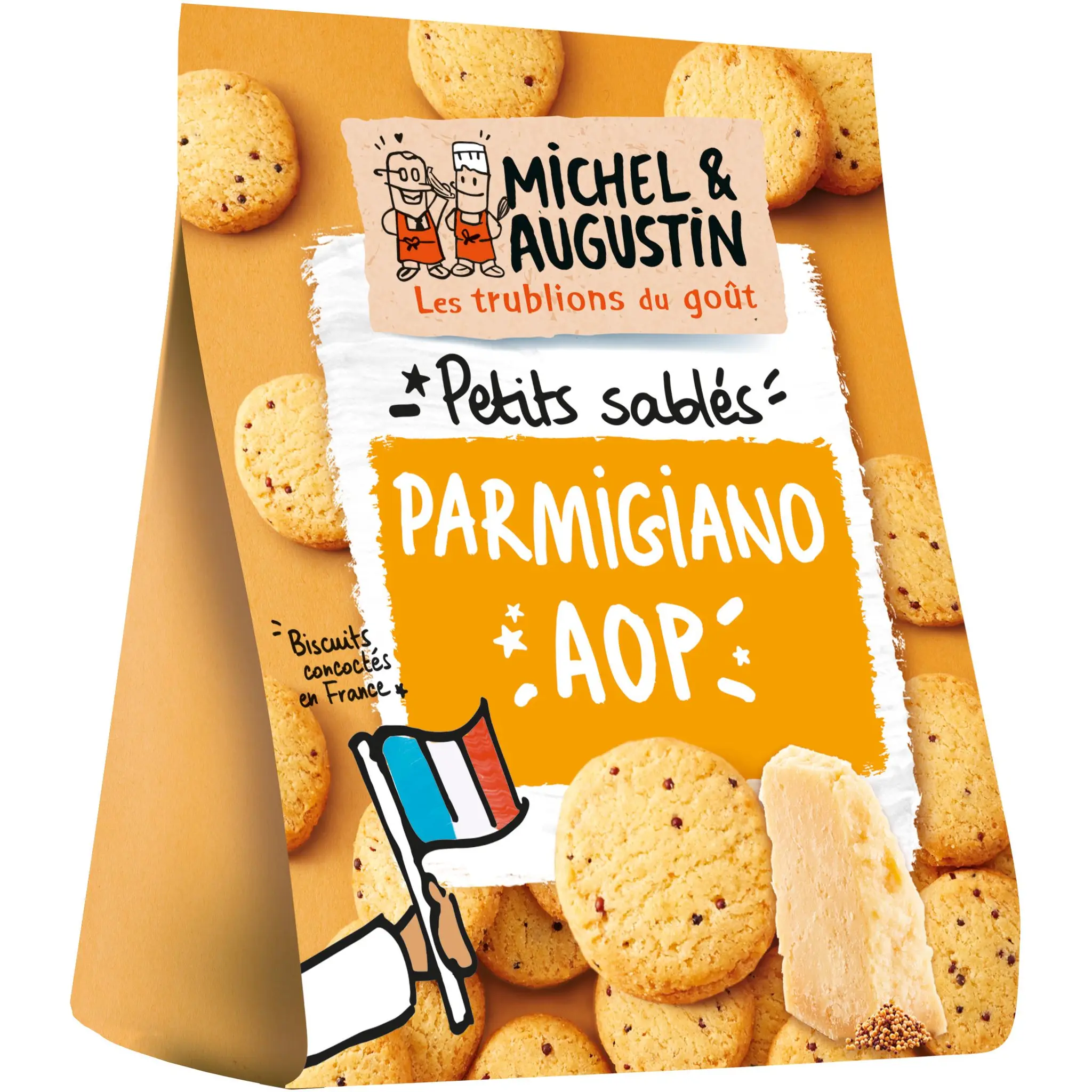 MICHEL ET AUGUSTIN Biscuits apéritifs crackers au Parmesan AOP