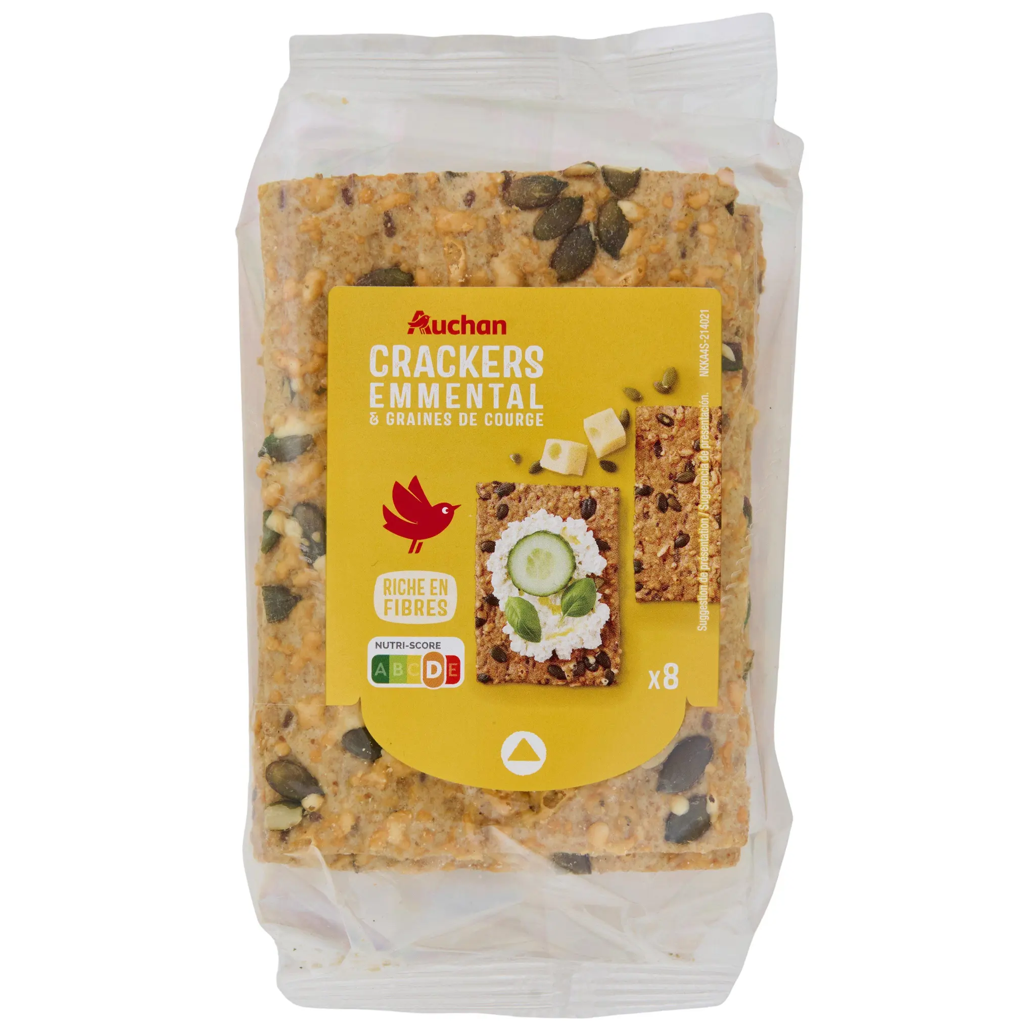 AUCHAN Crackers emmental et graines de courge