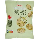 AUCHAN Pop'Apéro crackers aux lentilles pois cassés et quinoa