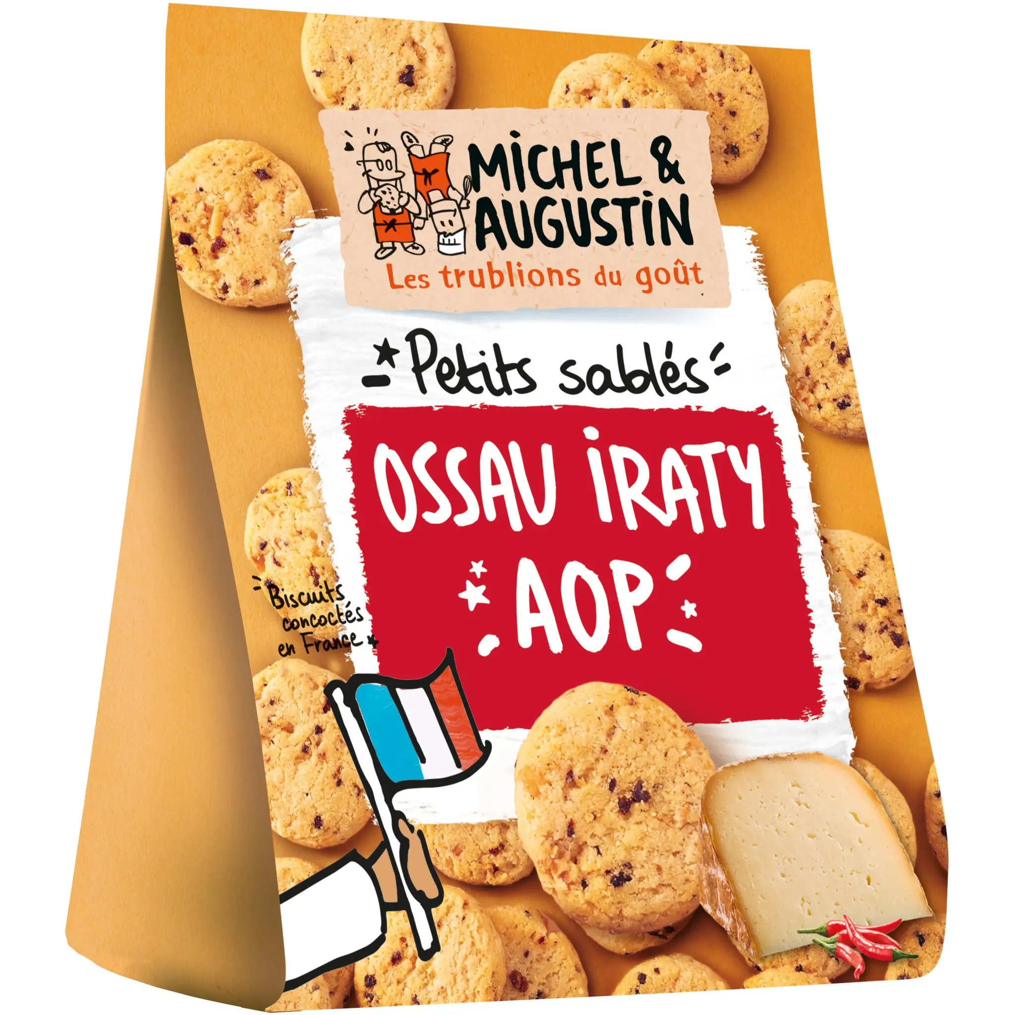 MICHEL ET AUGUSTIN Biscuits apéritifs crackers à l'Ossau Iraty AOP