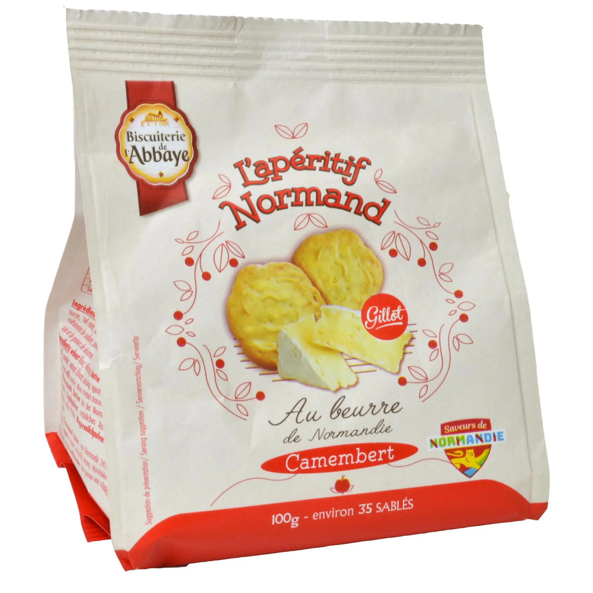 BISCUITERIE DE L'ABBAYE Biscuits crème camembert Apéritif Normand