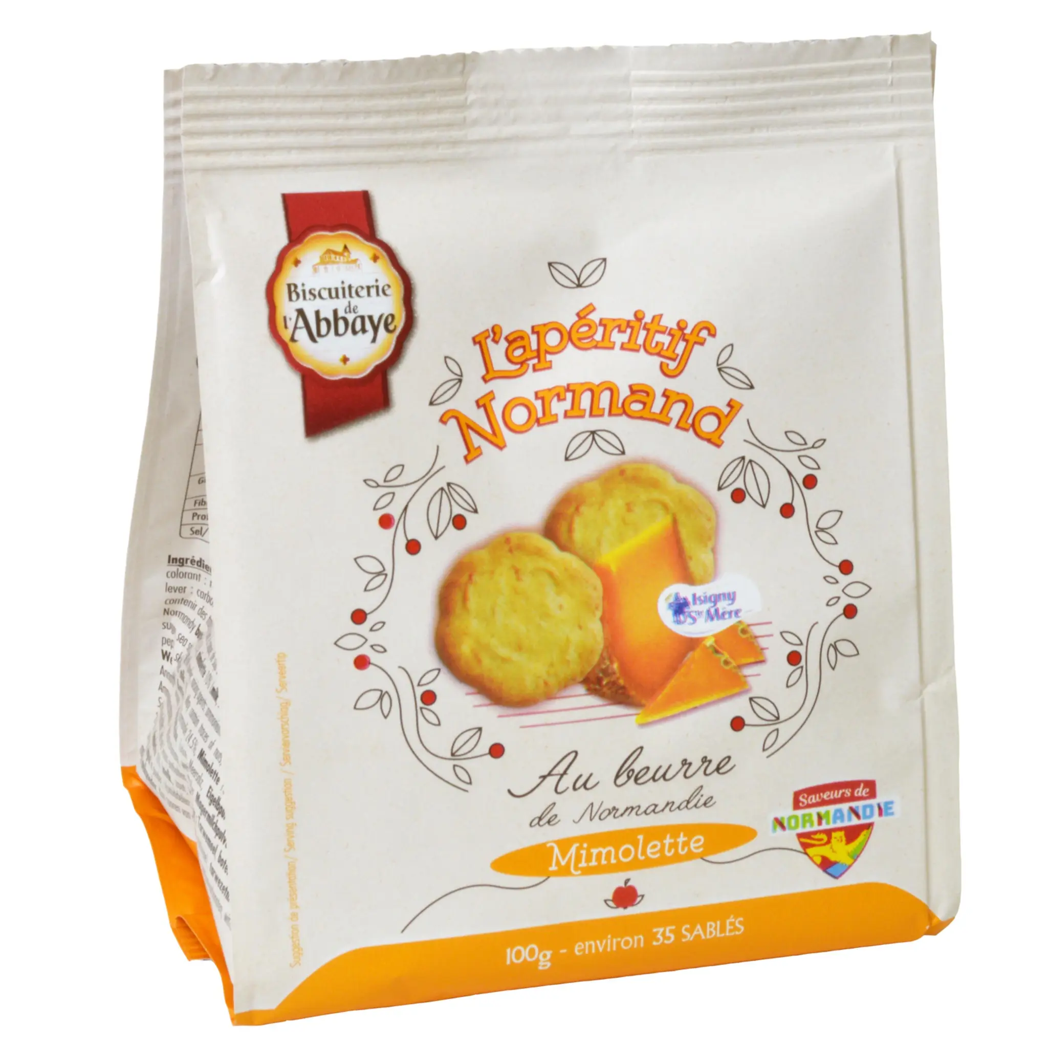 BISCUITERIE DE L'ABBAYE Biscuits mimolette Apéritif Normand