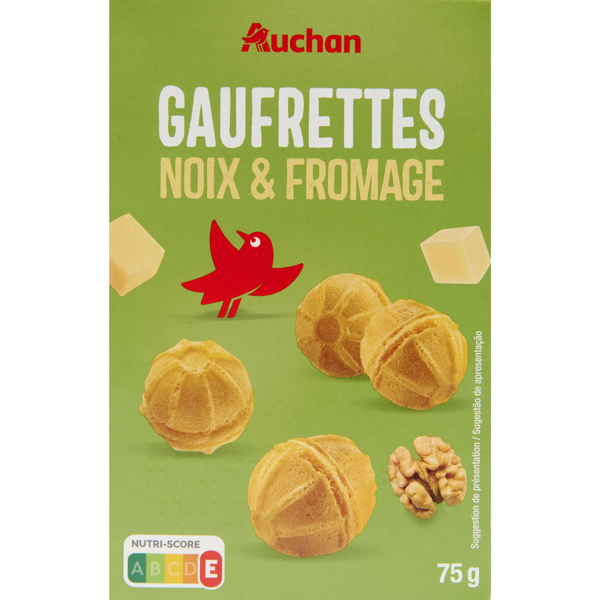 AUCHAN Gaufrettes noix fromage