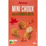 AUCHAN Mini choux saveur saumon et aneth