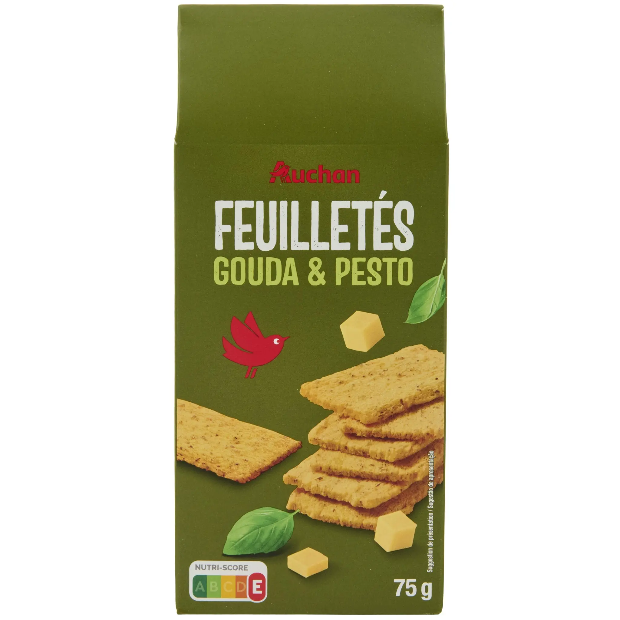 AUCHAN Feuilletés gouda et pesto pur beurre