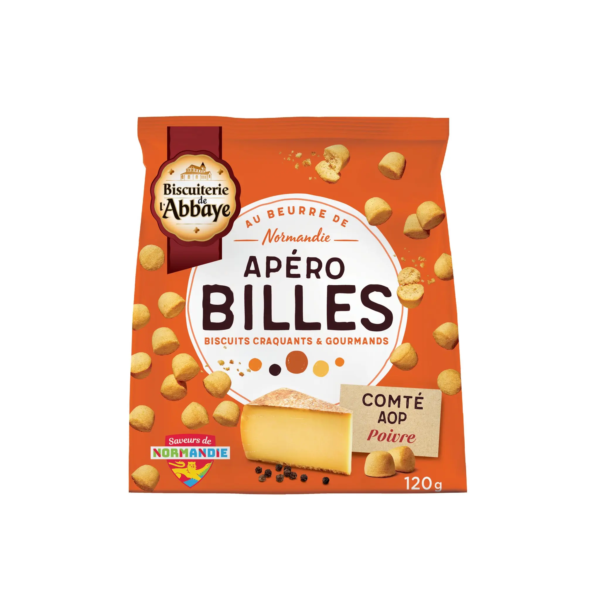 BISCUITERIE DE L'ABBAYE Apéro billes au comté et poivre AOP