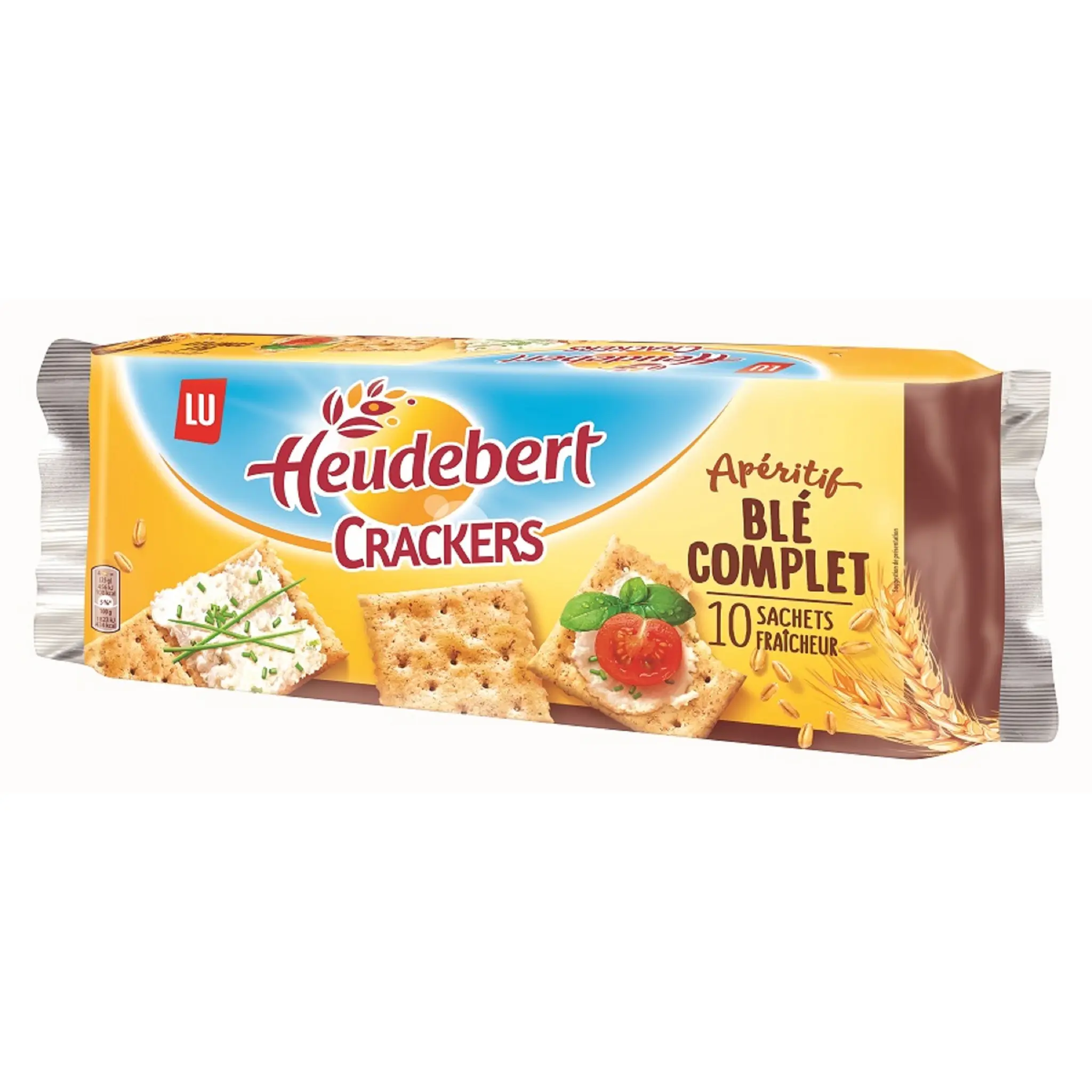 HEUDEBERT Crackers apéritifs au blé complet sachets fraîcheur